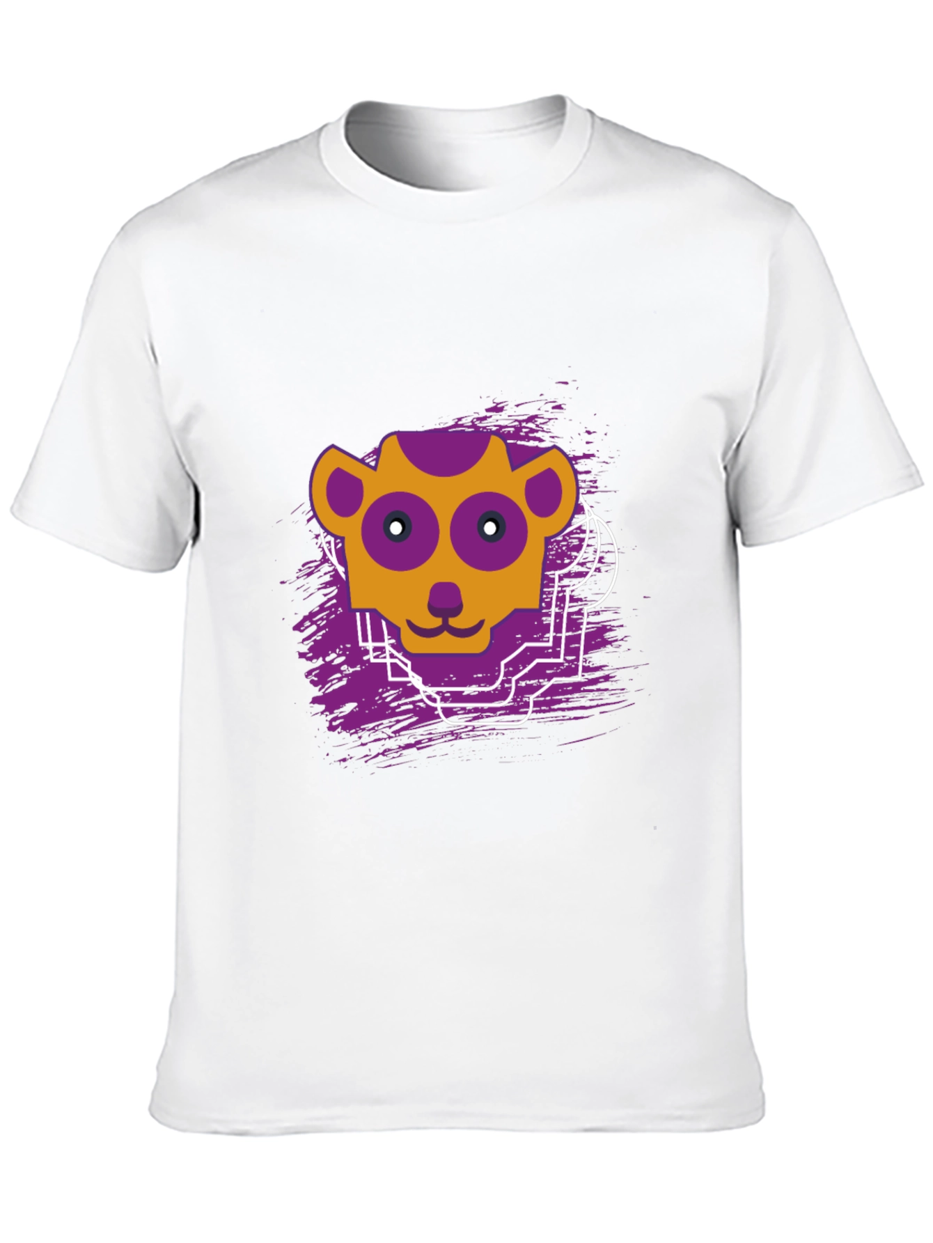 Abstract Animal Graphic Black T-Shirt