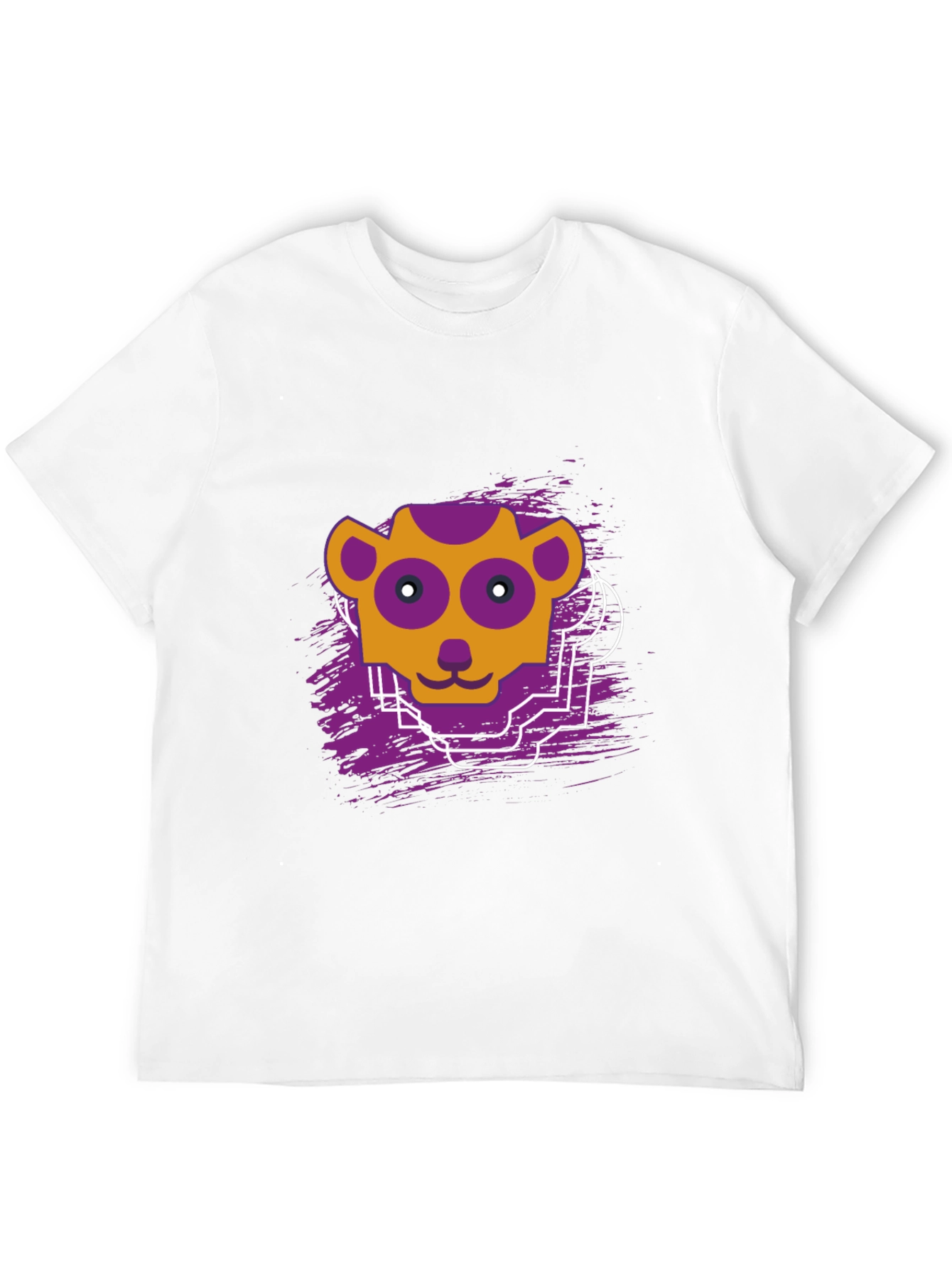 Abstract Animal Graphic Black T-Shirt