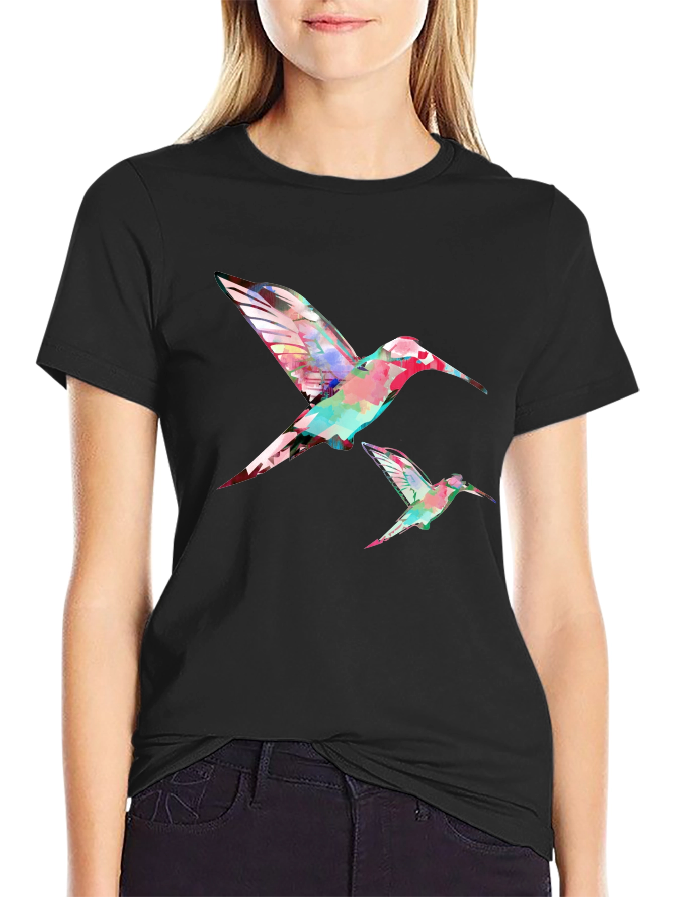 Hummingbird Graphic Print T-Shirt