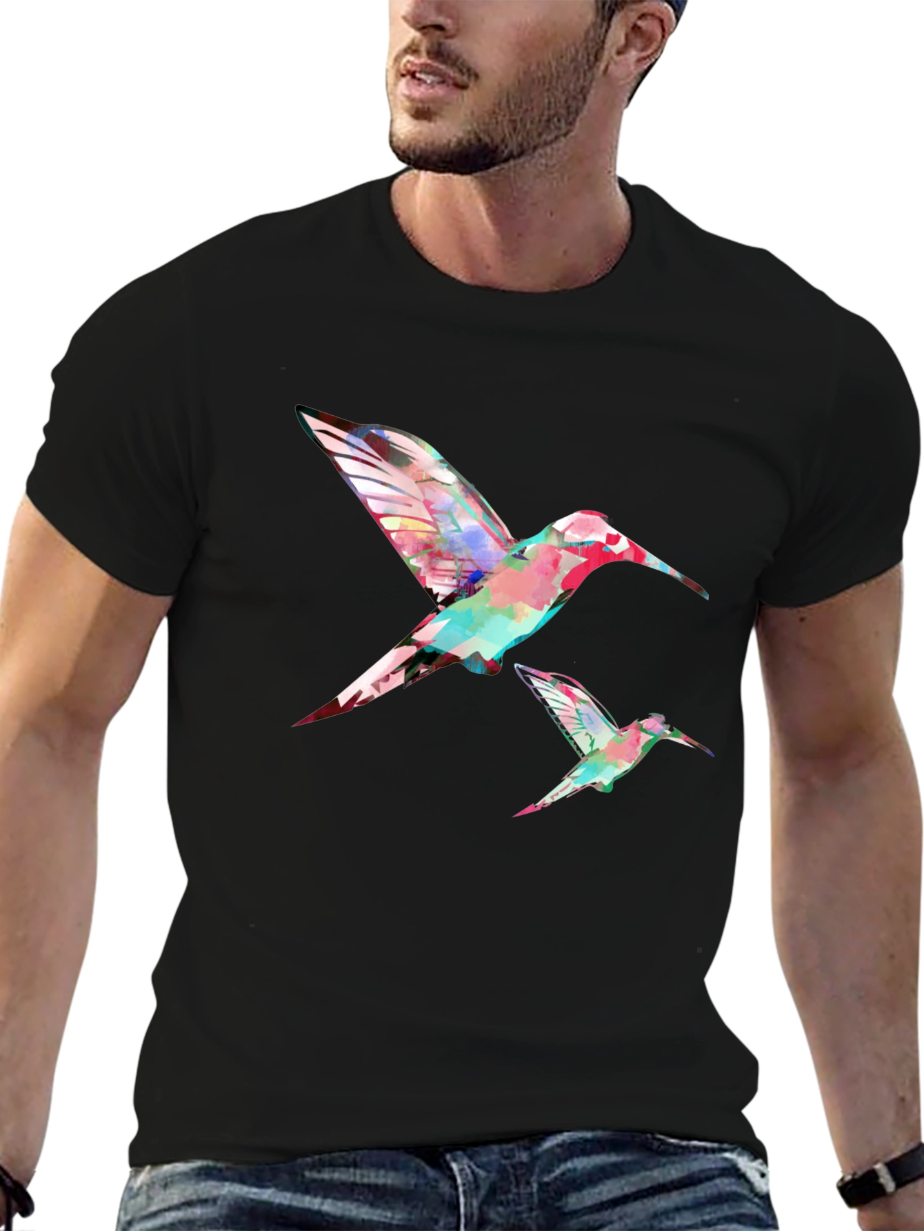 Hummingbird Graphic Print T-Shirt