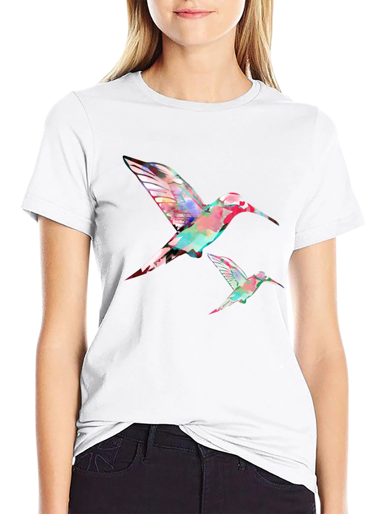Hummingbird Graphic Print T-Shirt