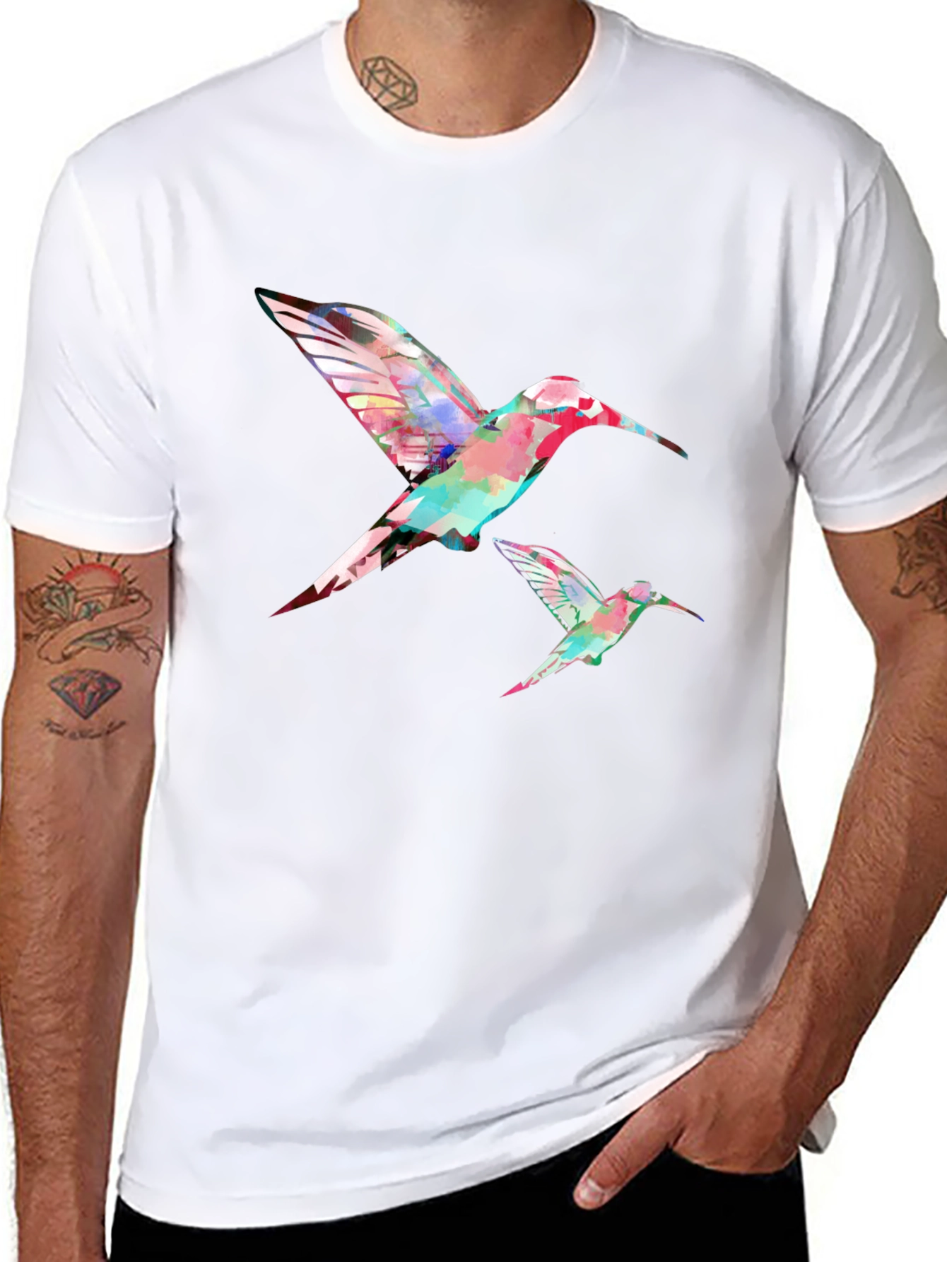 Hummingbird Graphic Print T-Shirt