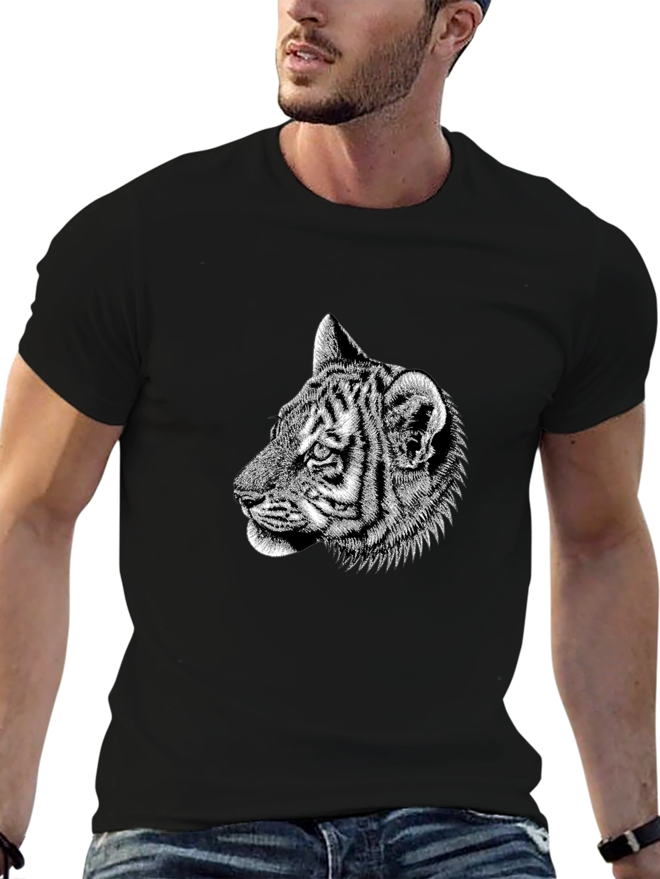 Cool Tiger Graphic Black T-Shirt