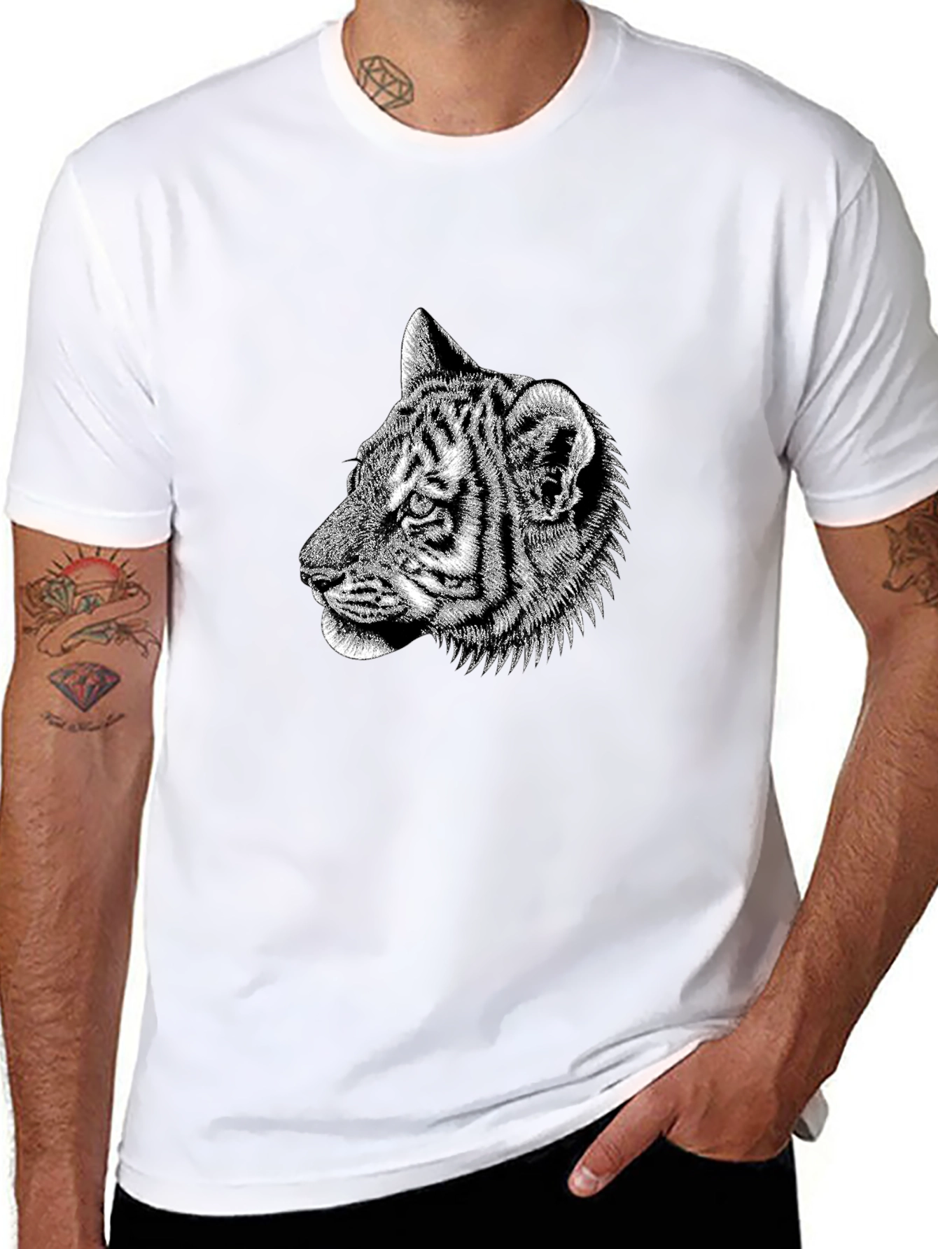 Cool Tiger Graphic Black T-Shirt