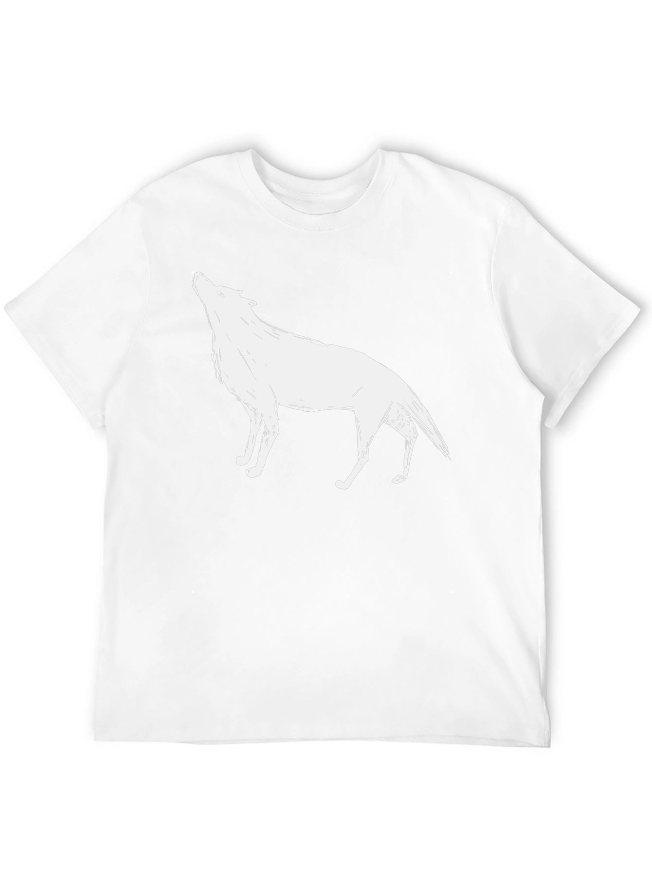 Black T-Shirt with Wolf Graphic