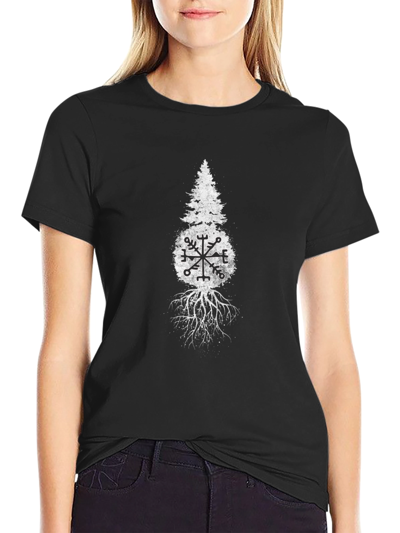 Nature Compass Graphic Black T-Shirt