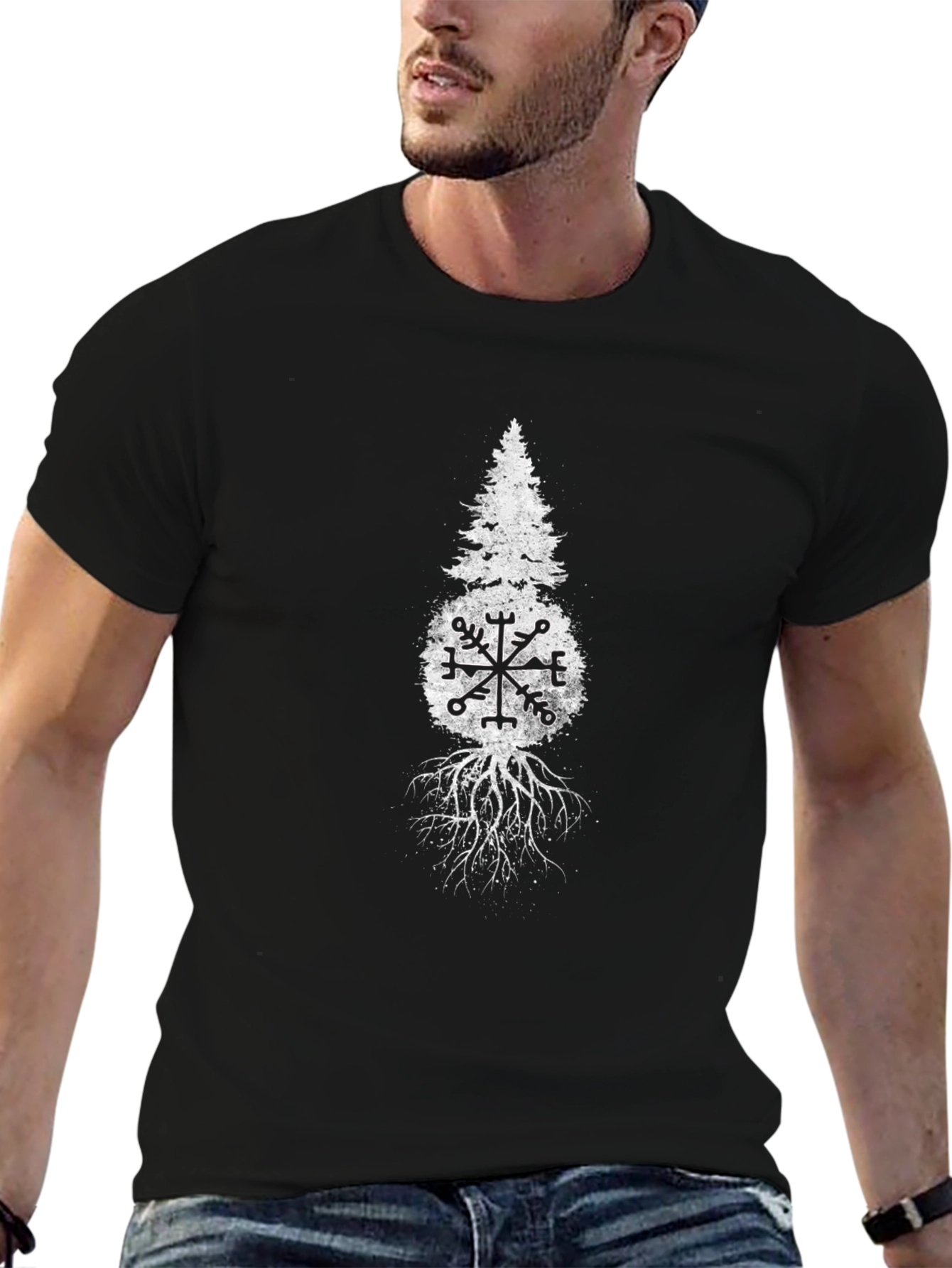 Nature Compass Graphic Black T-Shirt