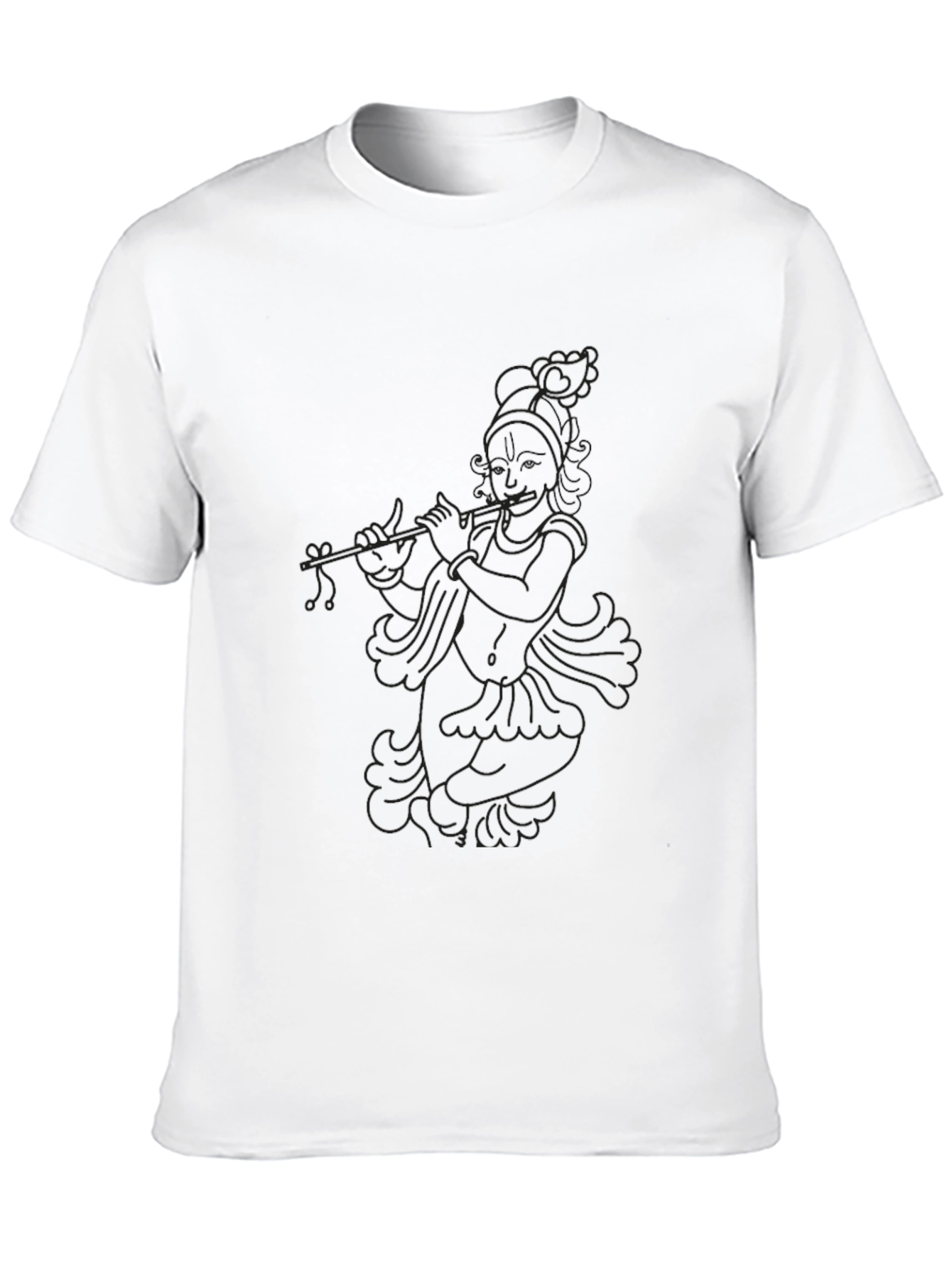 Krishna Flute Graphic Black Tee