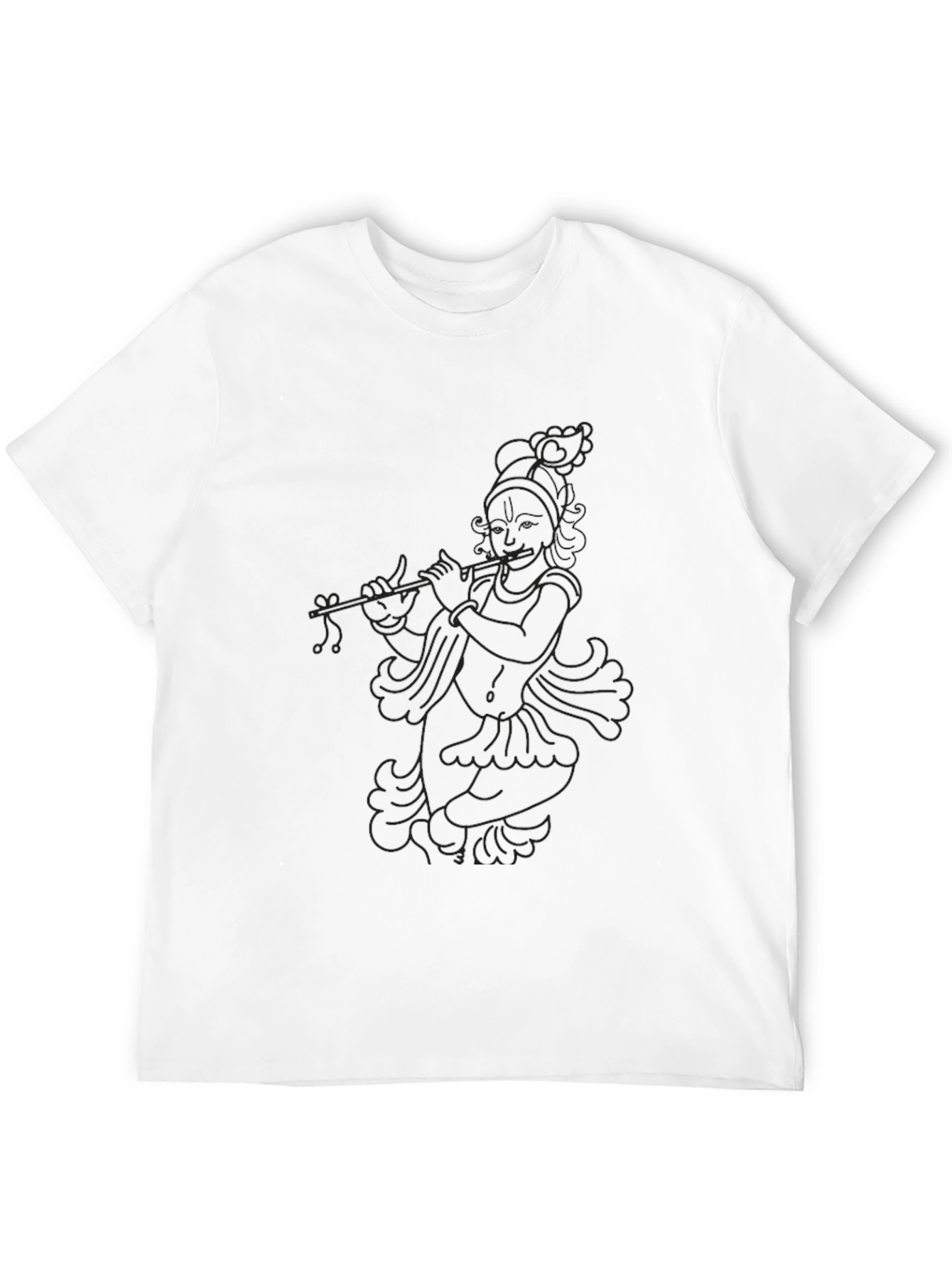 Krishna Flute Graphic Black Tee