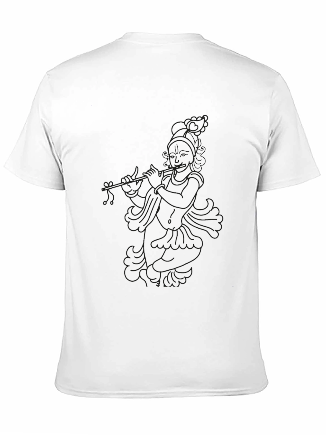 Krishna Flute Graphic Black Tee