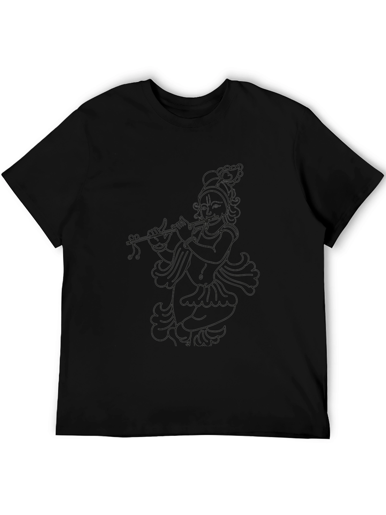 Krishna Flute Graphic Black Tee