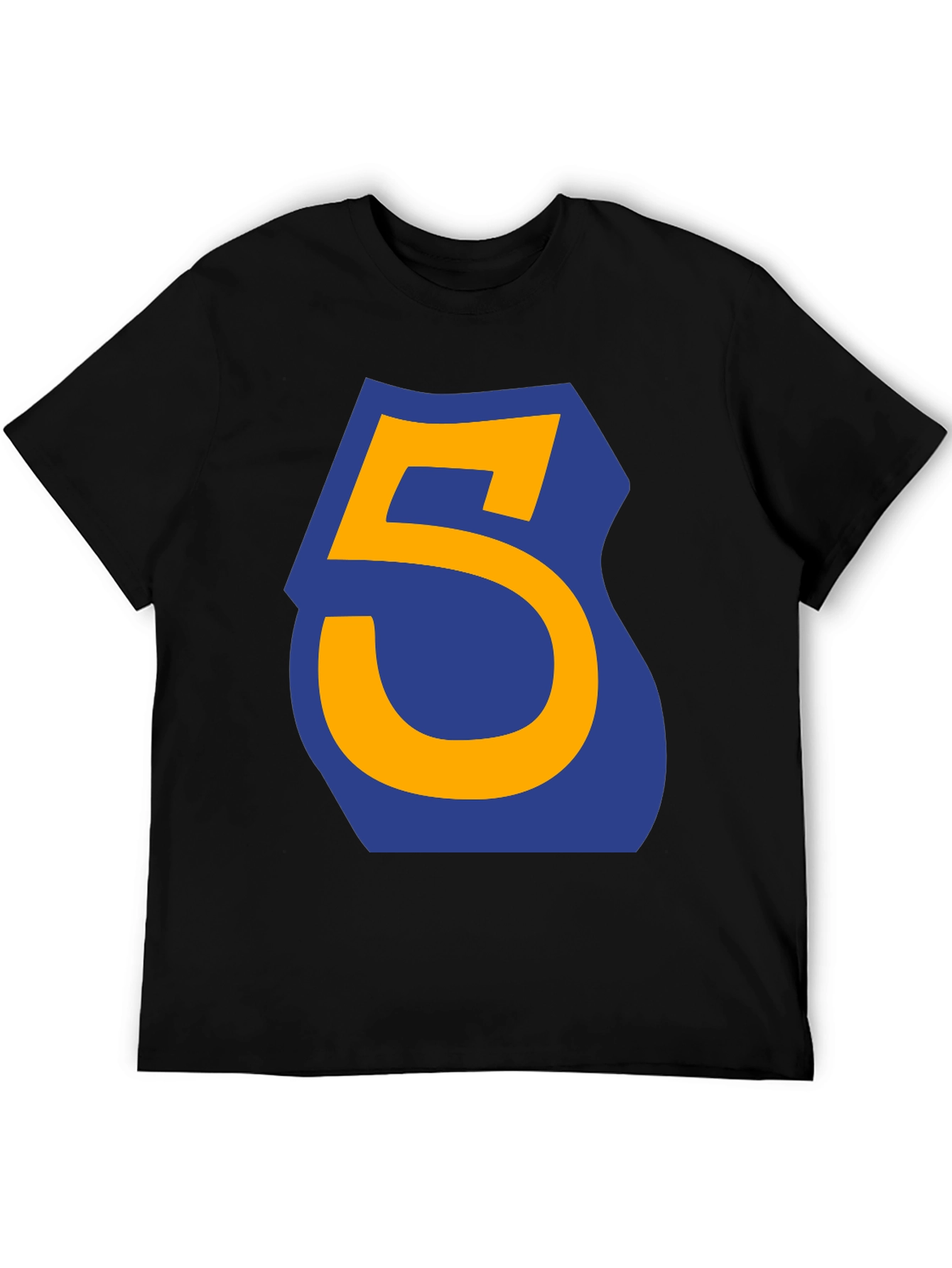 Number 5 Graphic Tee - Casual Black T-Shirt