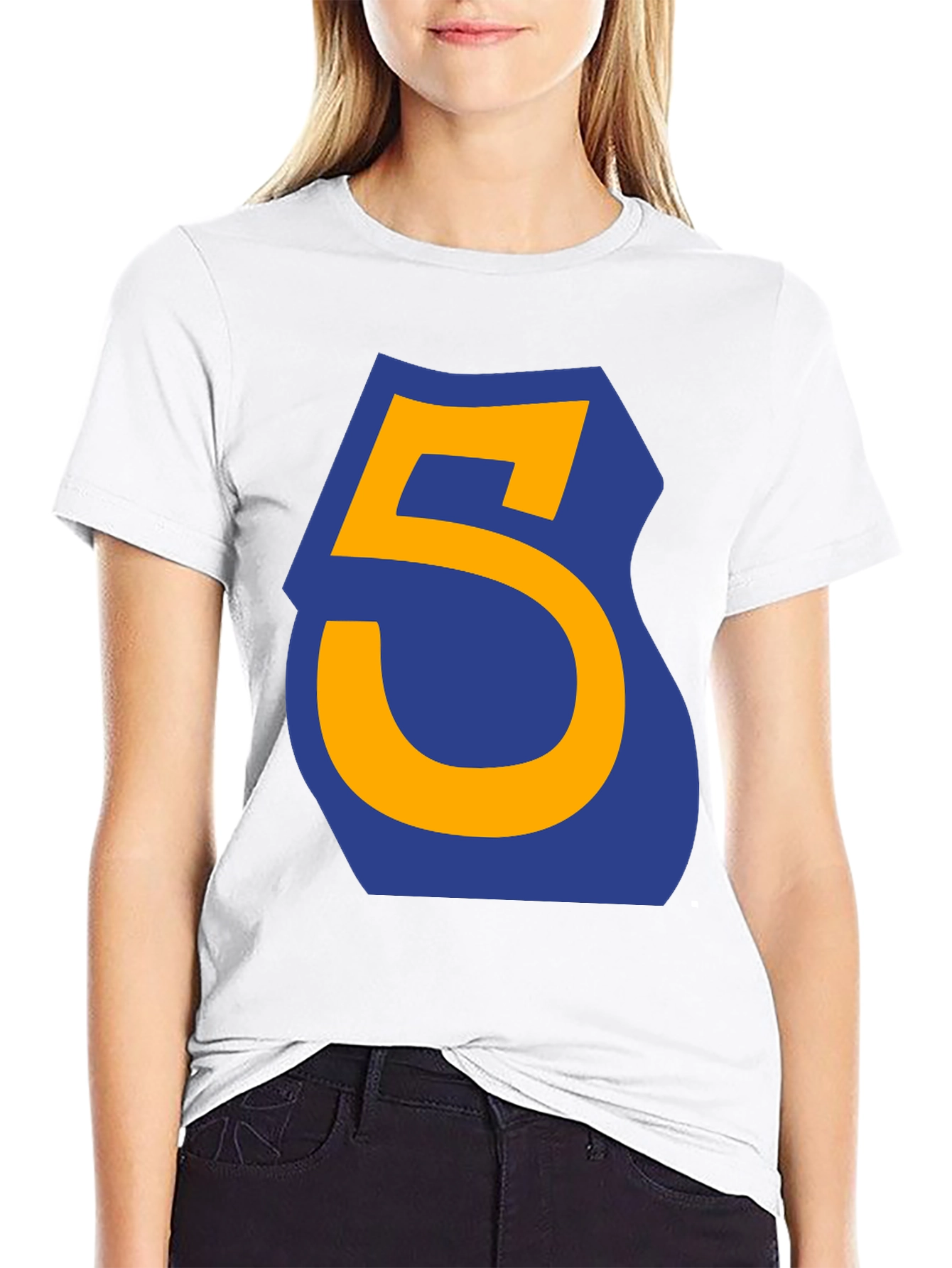 Number 5 Graphic Tee - Casual Black T-Shirt