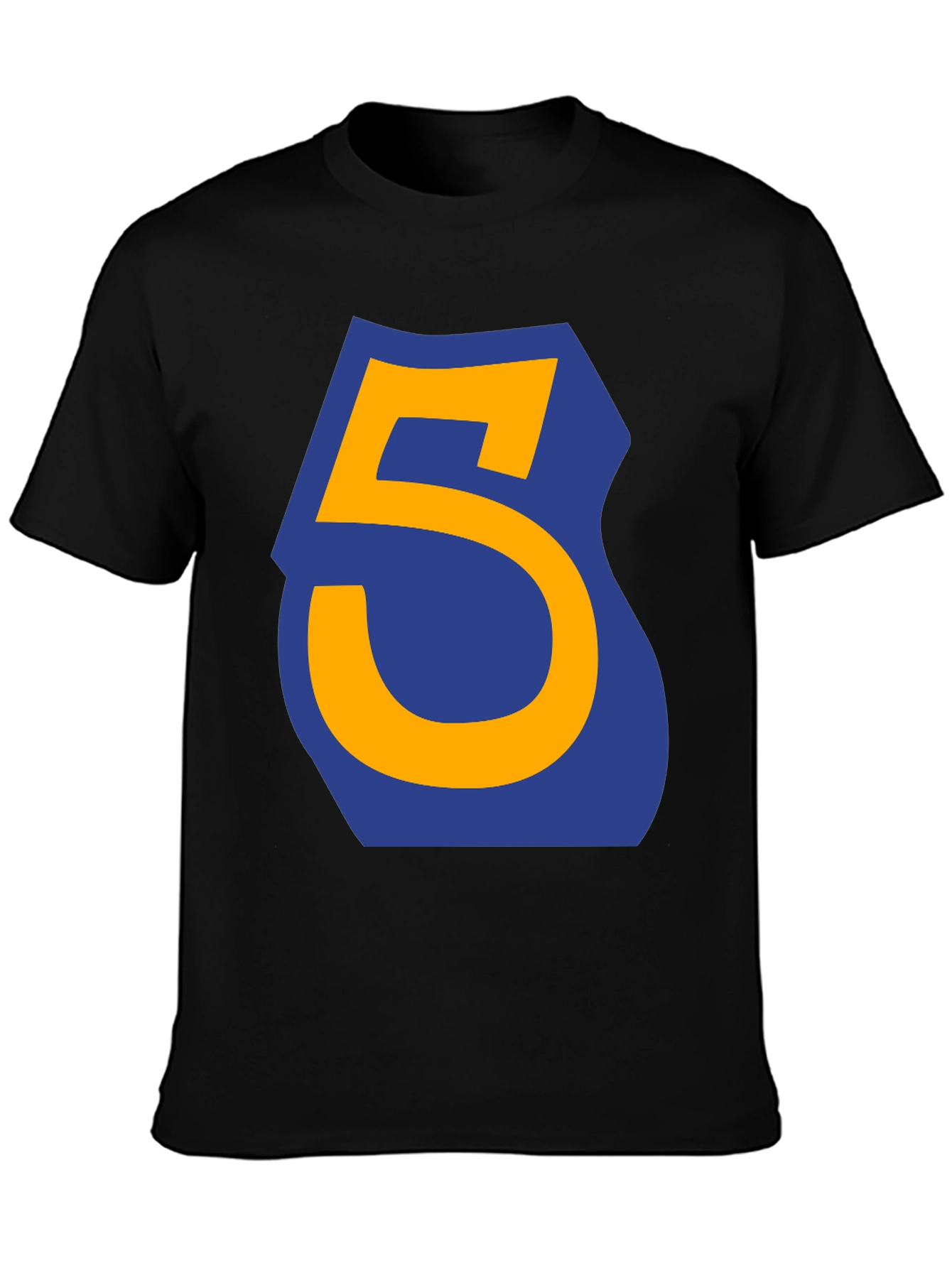 Number 5 Graphic Tee - Casual Black T-Shirt