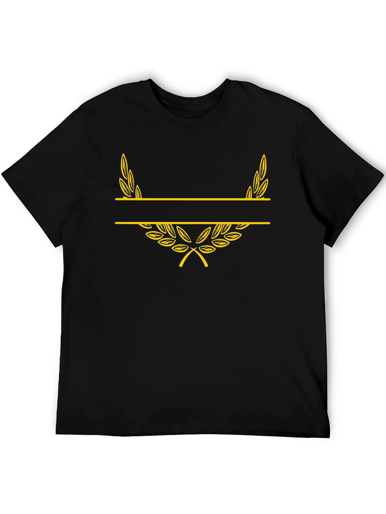 Black T-Shirt with Laurel Wreath Graphic