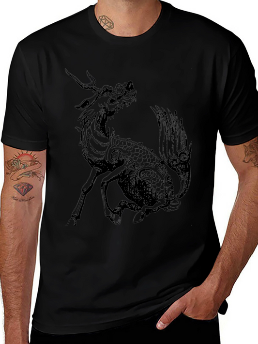 Mythical Kirin Graphic T-Shirt - Black