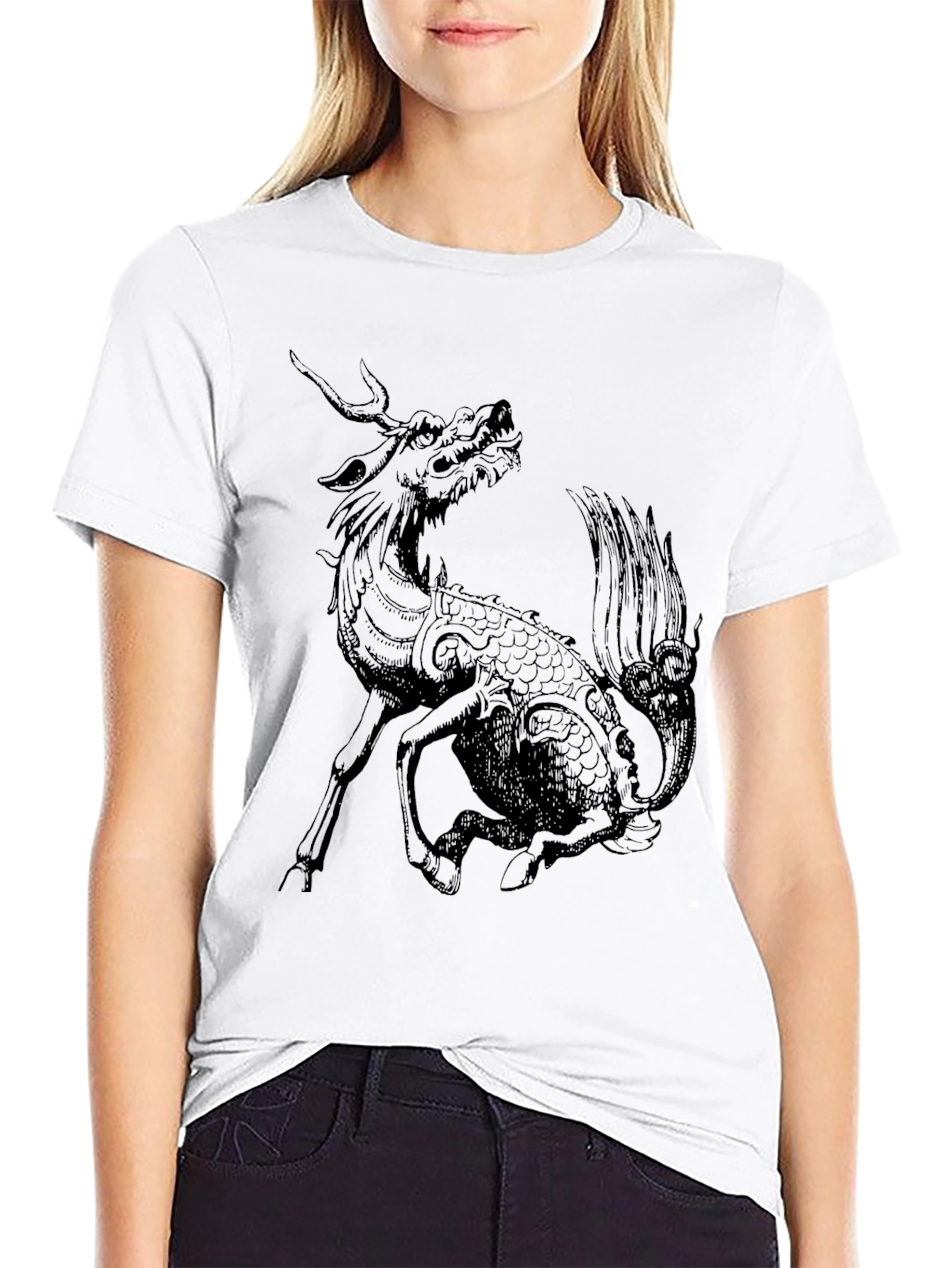 Mythical Kirin Graphic T-Shirt - Black