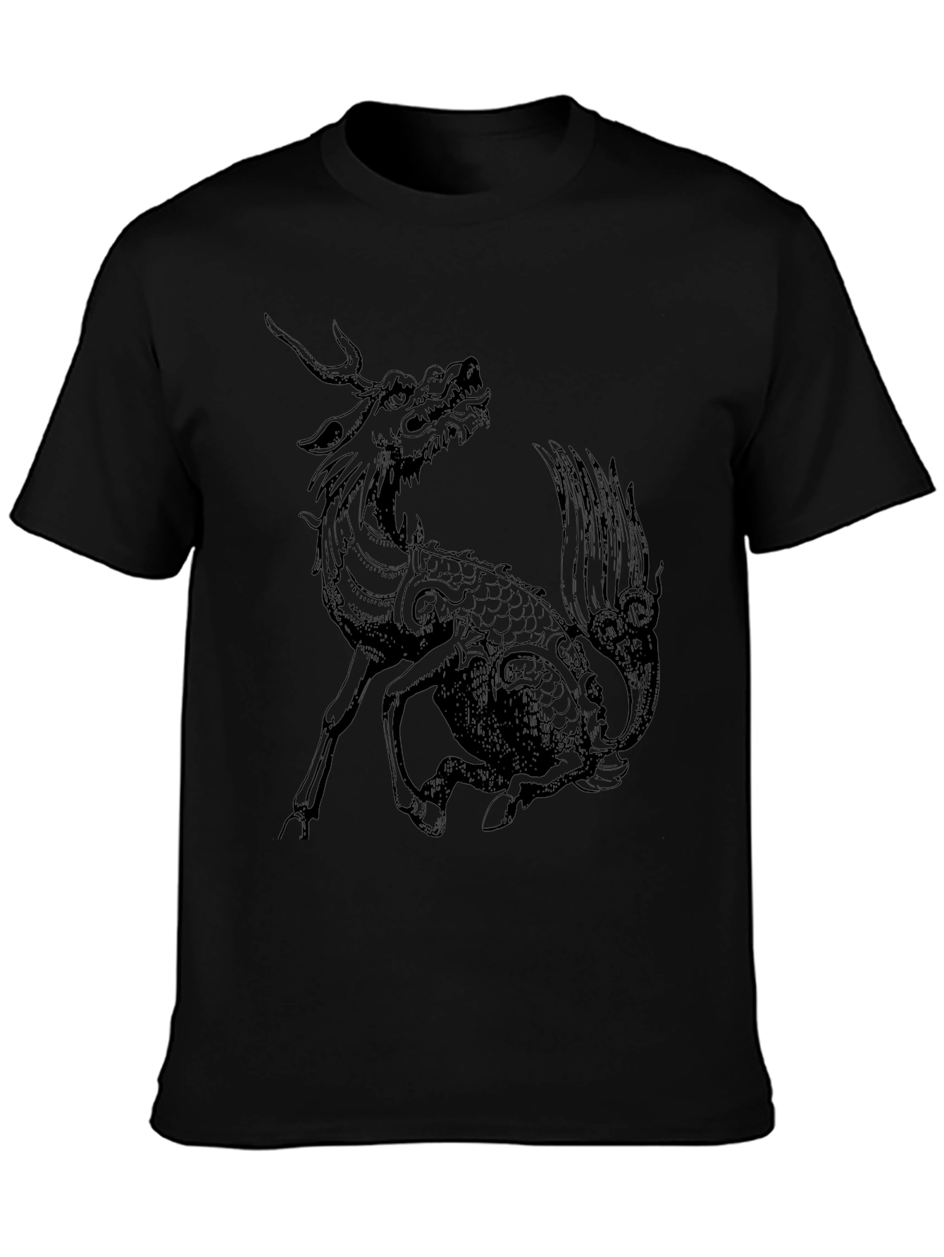Mythical Kirin Graphic T-Shirt - Black
