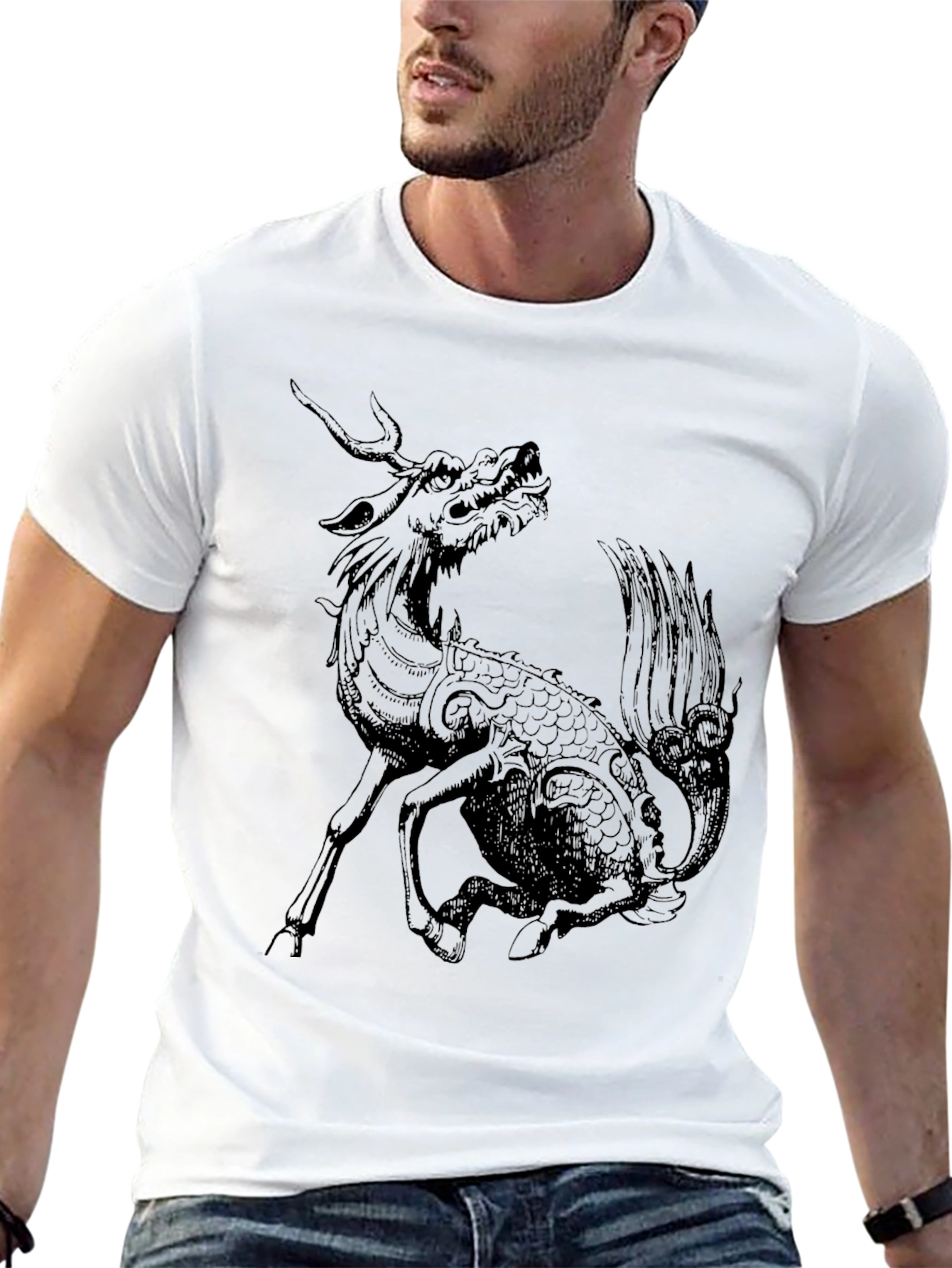 Mythical Kirin Graphic T-Shirt - Black