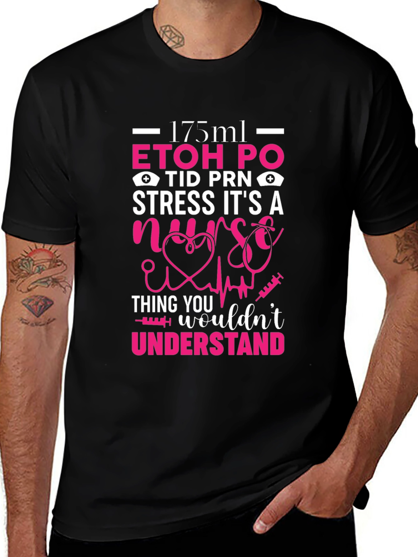 Nurse Humor T-Shirt: ETOH PO Stress Gift