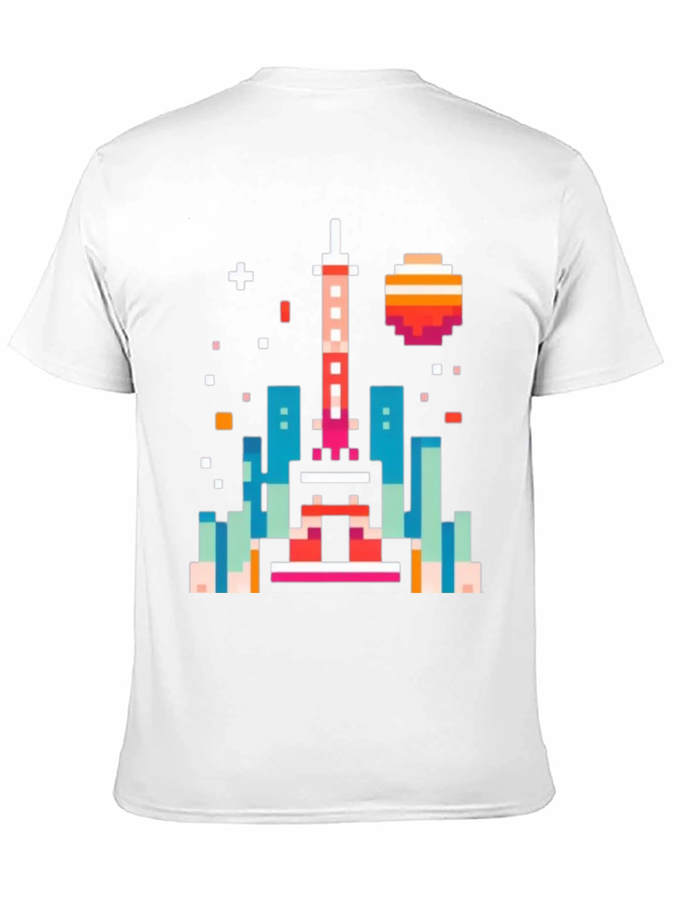 Pixel Art Cityscape Black Tee