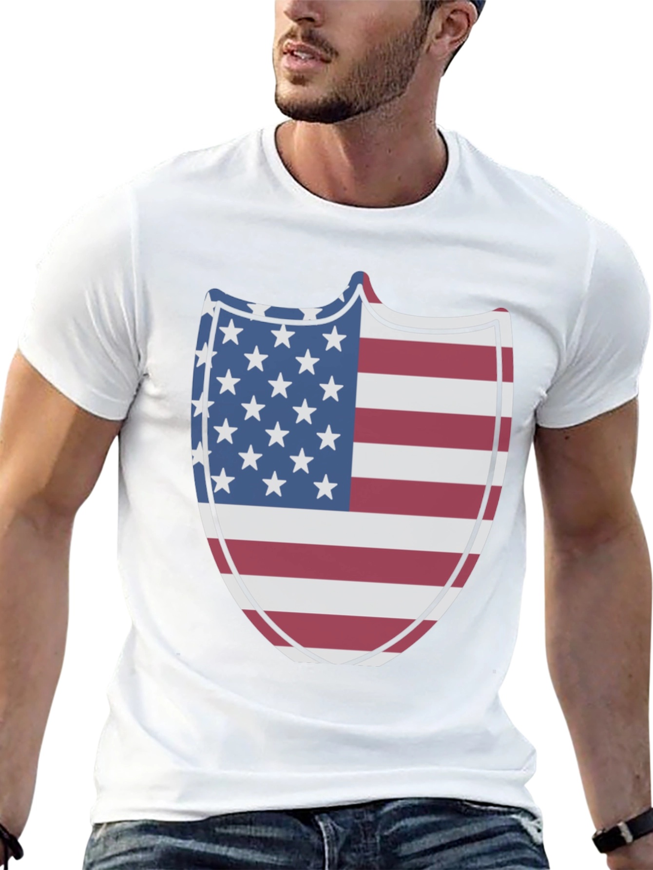American Flag Shield Graphic T-Shirt