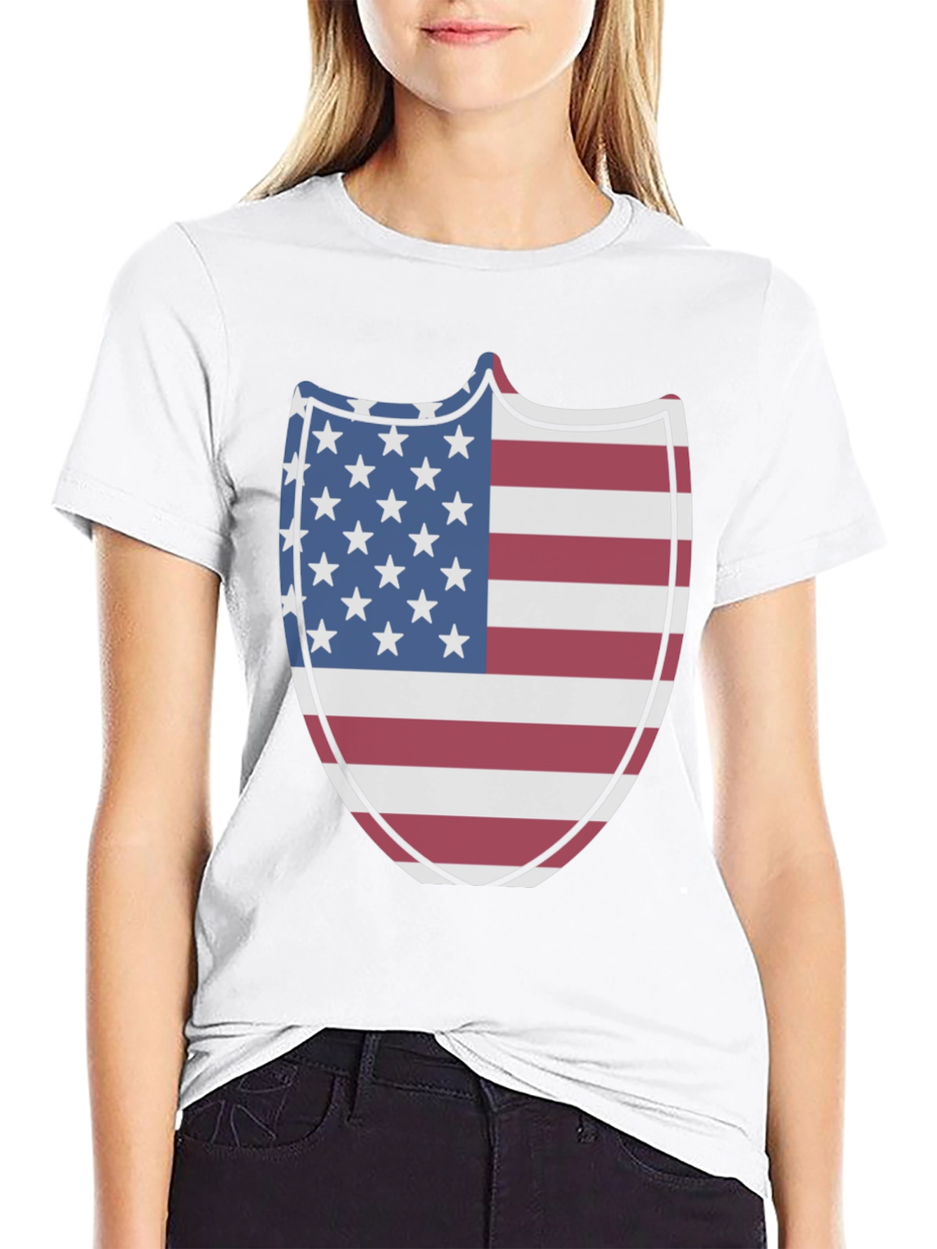 American Flag Shield Graphic T-Shirt