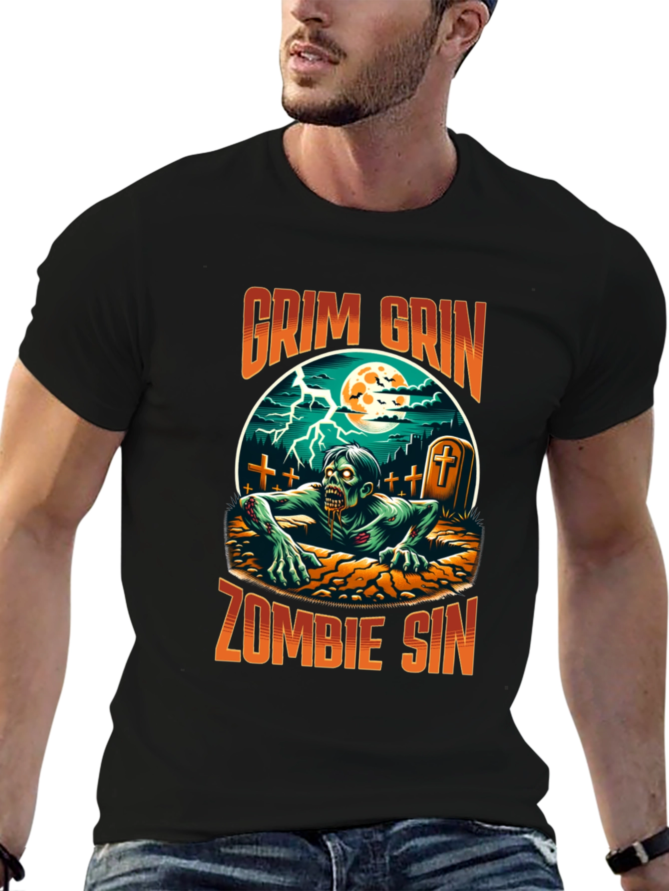 Grim Grin Zombie Sin Graphic Tee