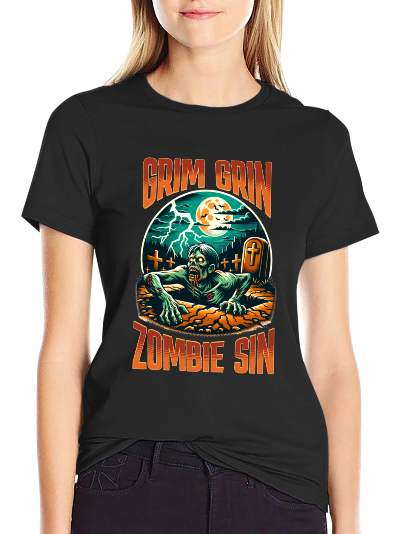 Grim Grin Zombie Sin Graphic Tee