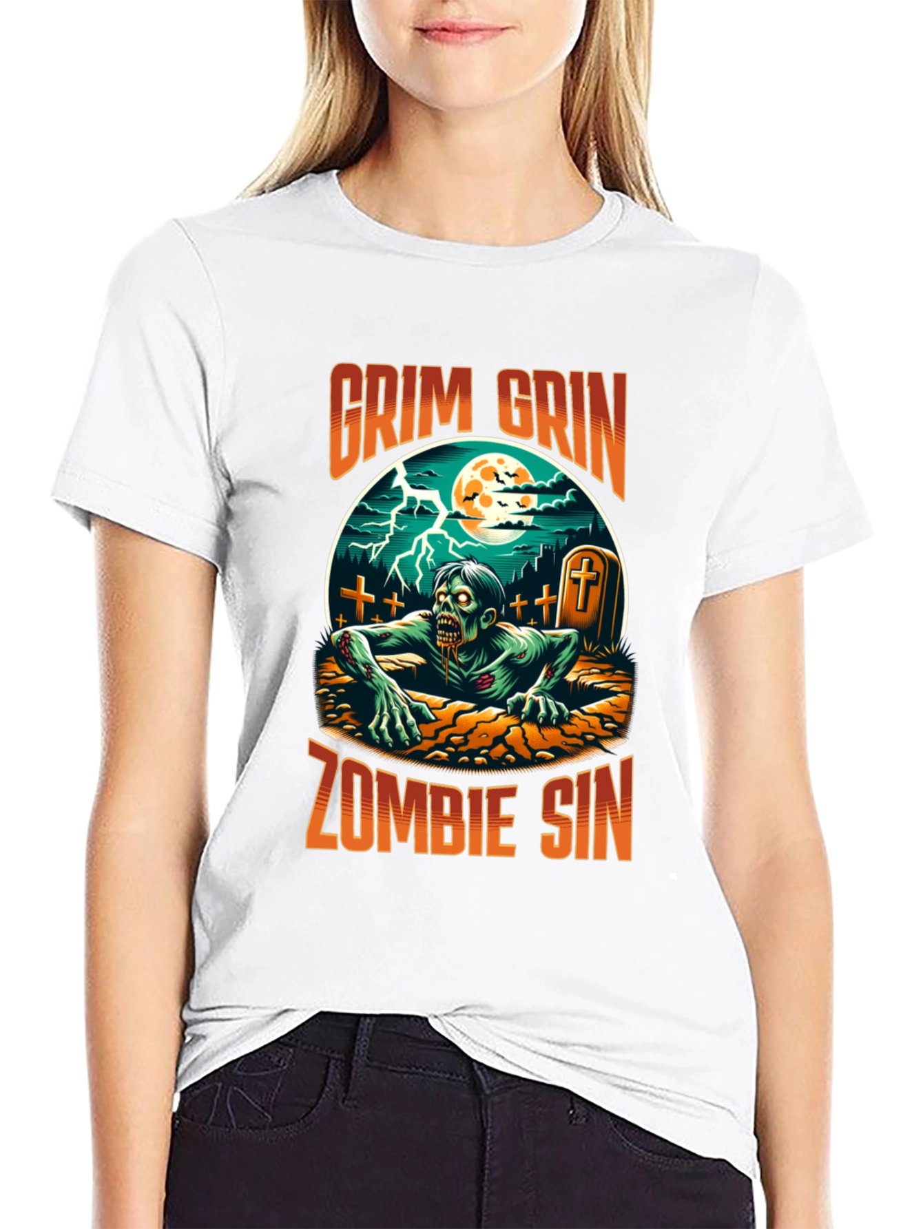 Grim Grin Zombie Sin Graphic Tee