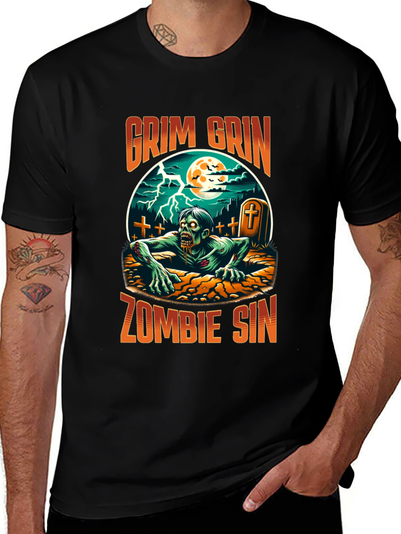 Grim Grin Zombie Sin Graphic Tee