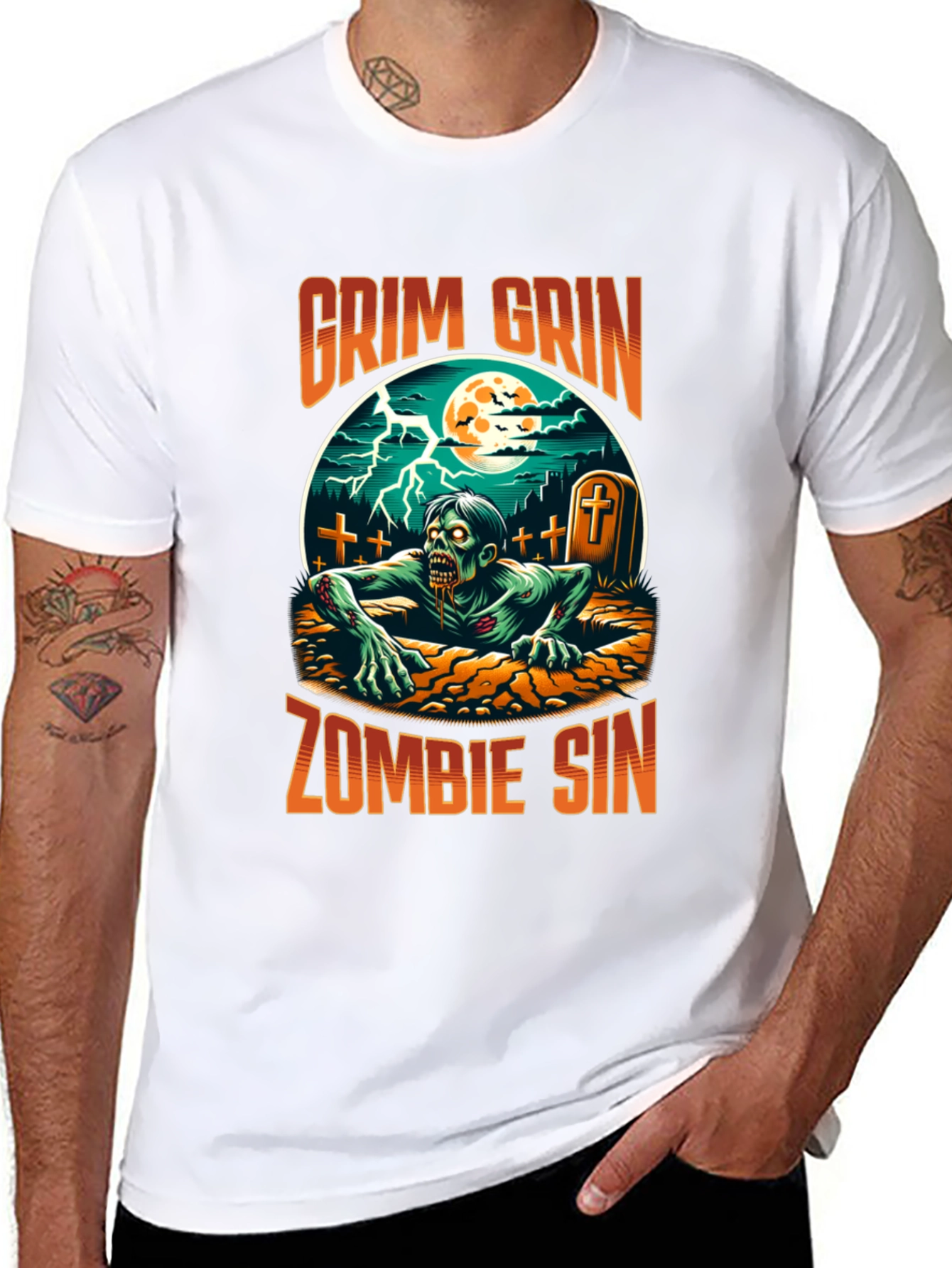 Grim Grin Zombie Sin Graphic Tee