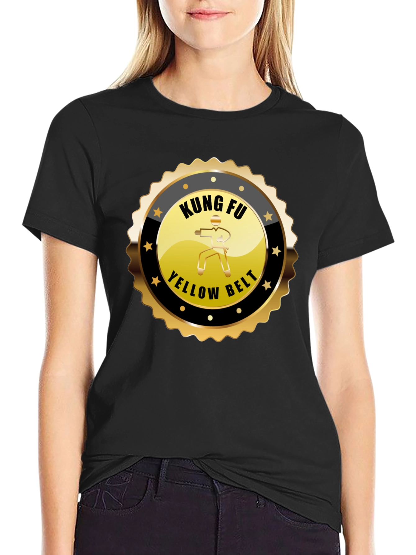 Kung Fu Yellow Belt Black T-Shirt
