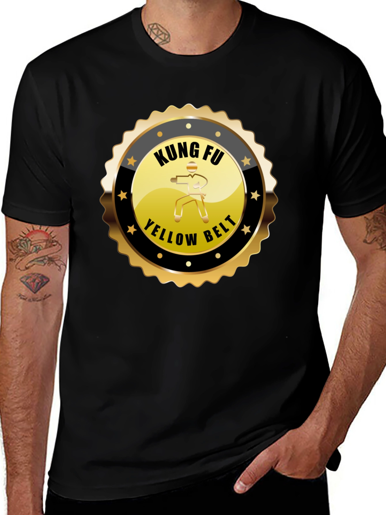 Kung Fu Yellow Belt Black T-Shirt