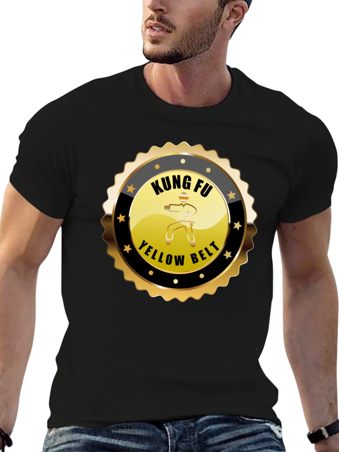 Kung Fu Yellow Belt Black T-Shirt