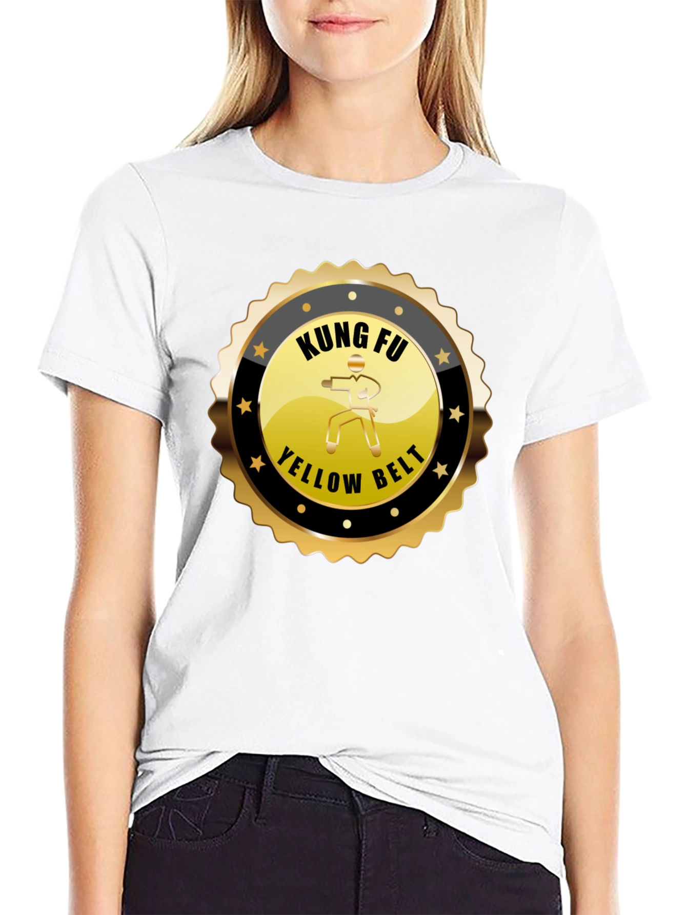 Kung Fu Yellow Belt Black T-Shirt