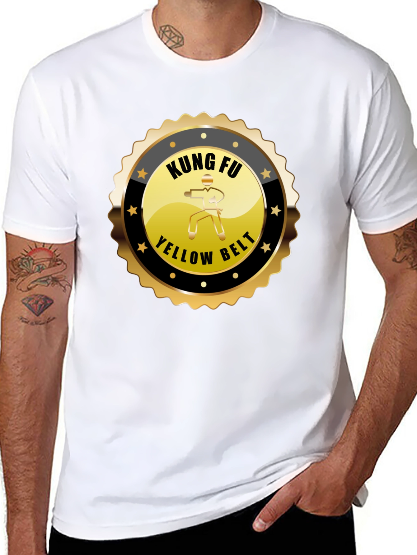 Kung Fu Yellow Belt Black T-Shirt
