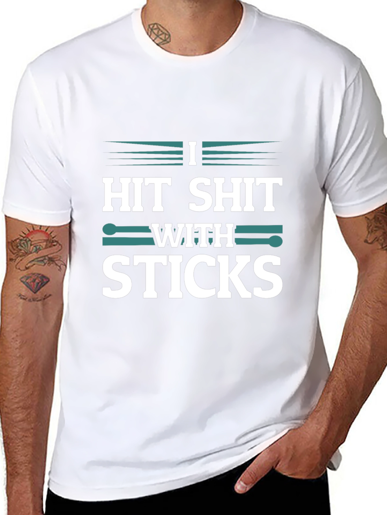 Drummer T-Shirt - I Hit Shit With Sticks