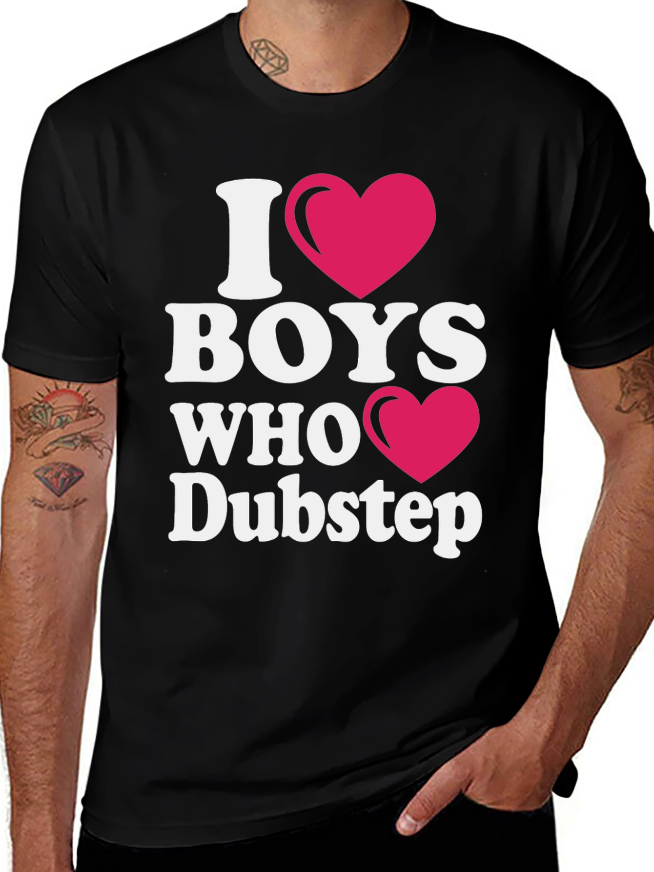 I Heart Boys Who Dubstep Black T-Shirt