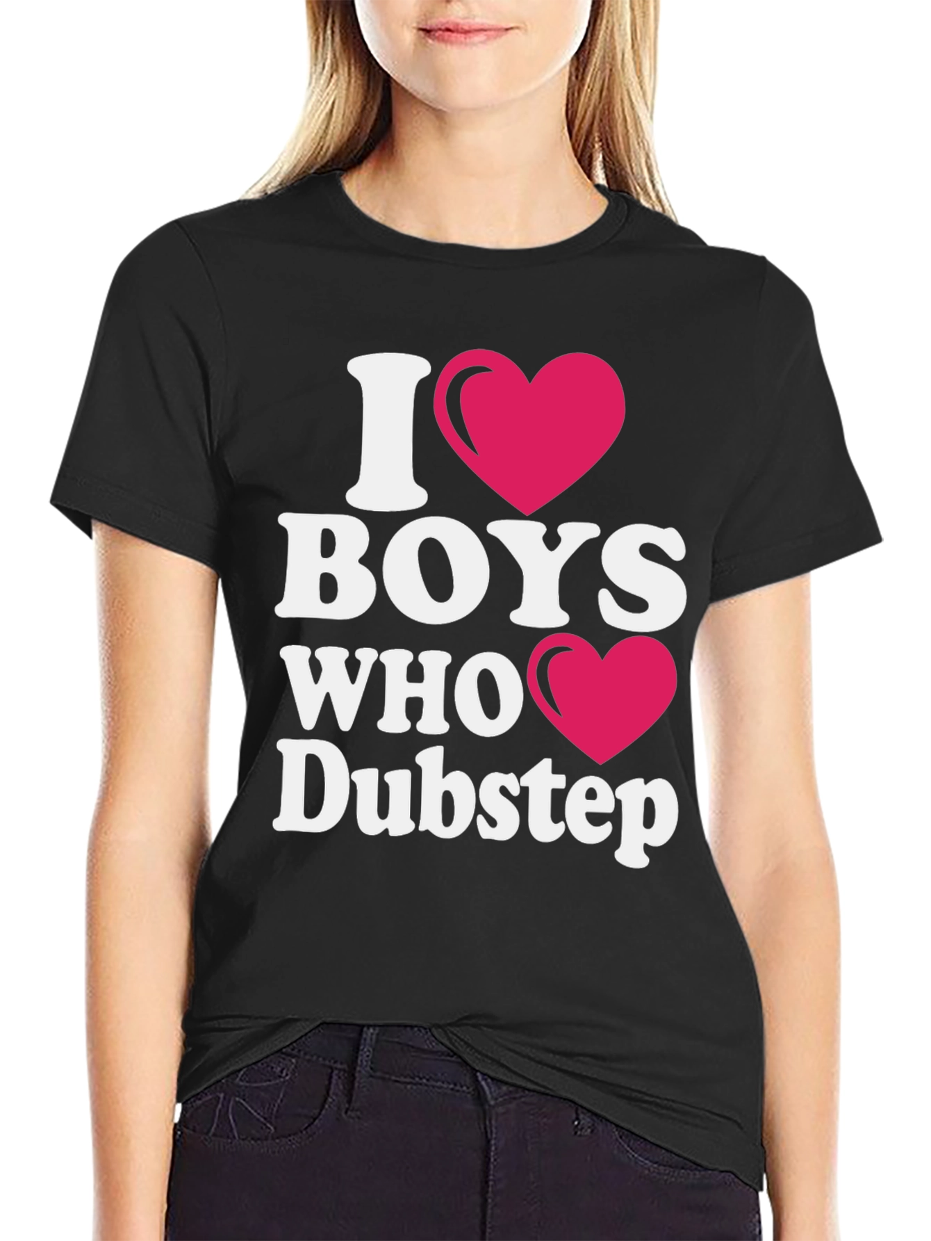 I Heart Boys Who Dubstep Black T-Shirt