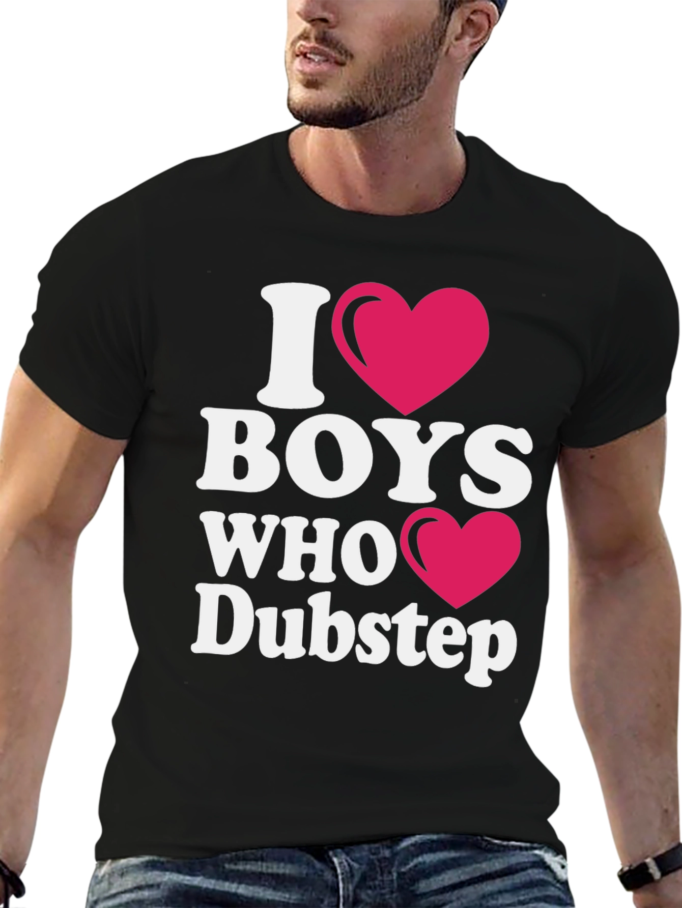 I Heart Boys Who Dubstep Black T-Shirt