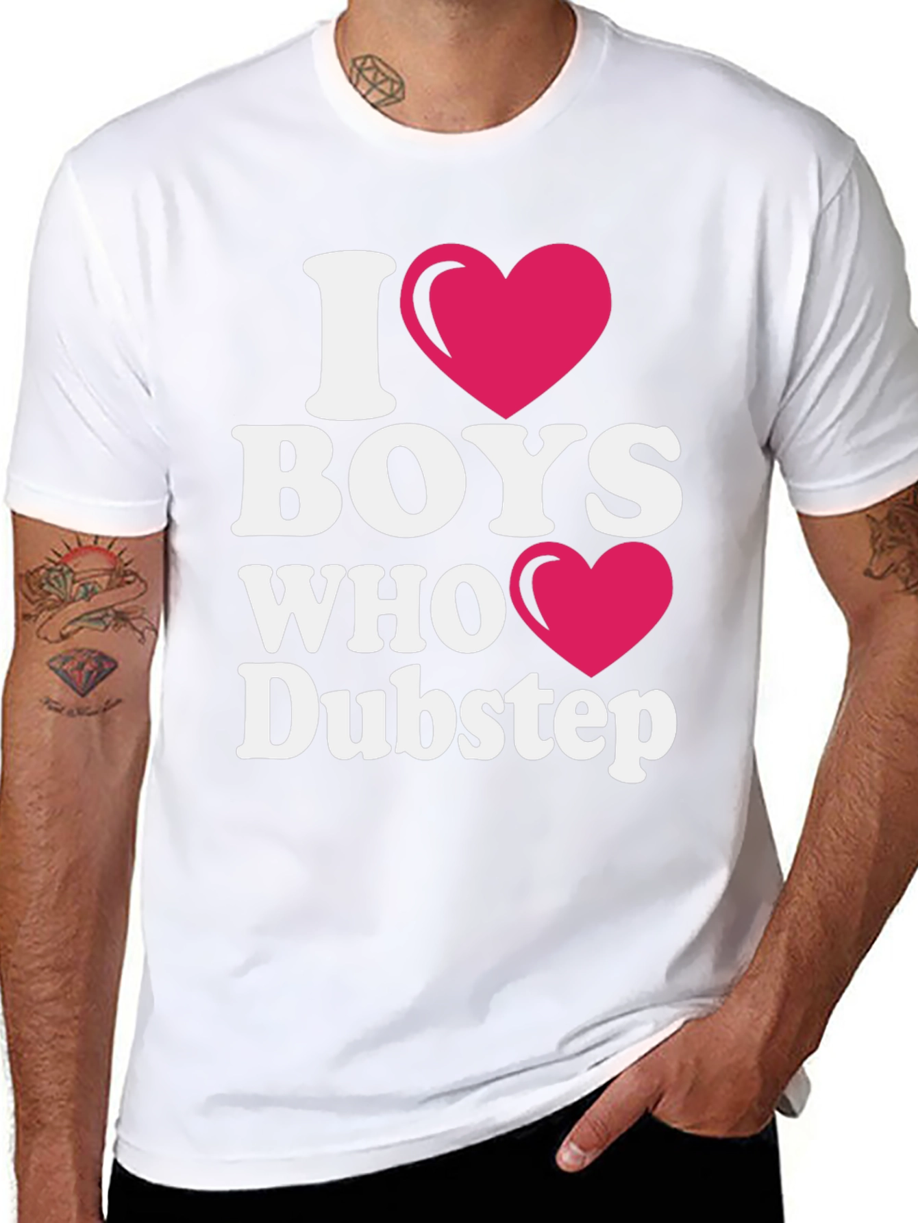 I Heart Boys Who Dubstep Black T-Shirt