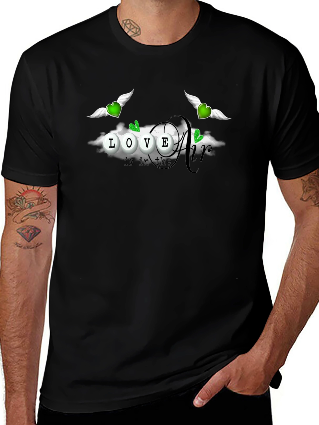 Love is in the Air Black T-Shirt