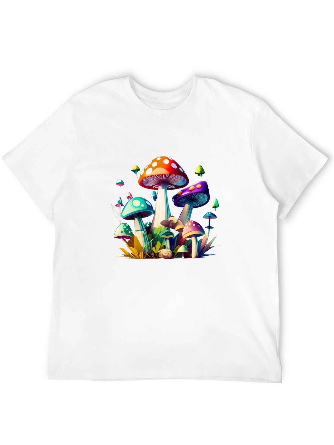 Vibrant Mushroom Graphic Tee - Unisex Black T-Shirt