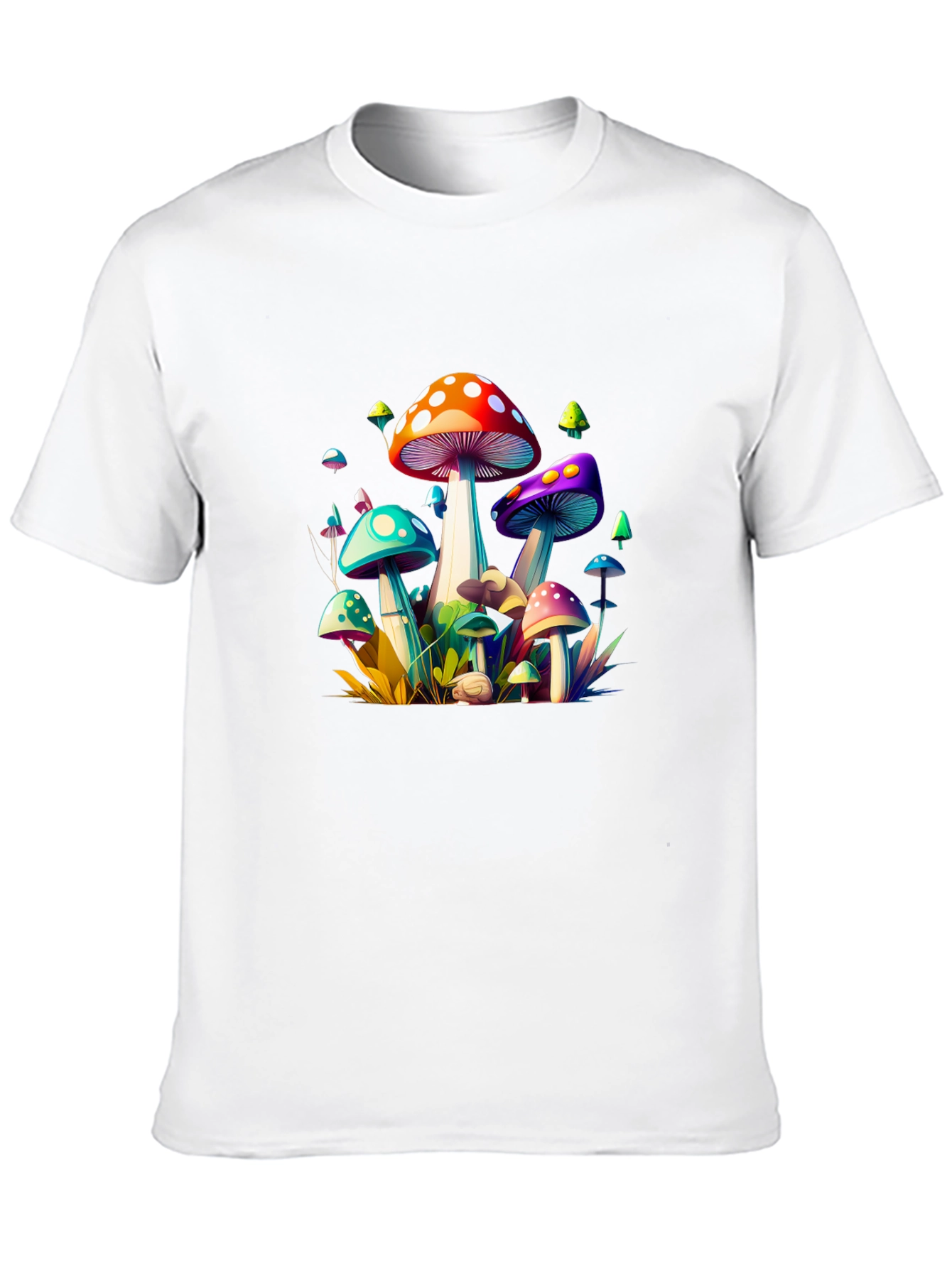 Vibrant Mushroom Graphic Tee - Unisex Black T-Shirt