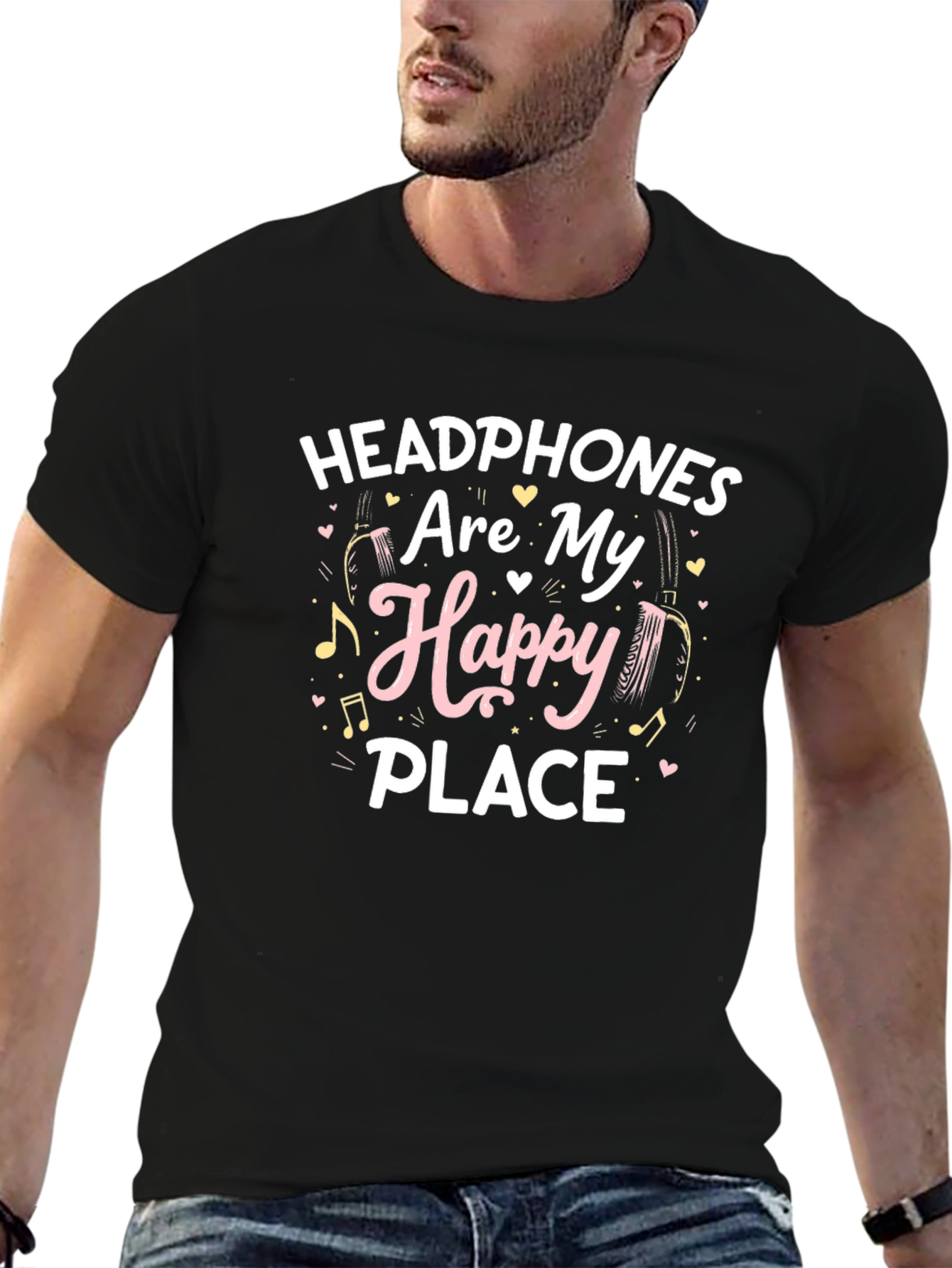 Headphones Are My Happy Place T-Shirt
