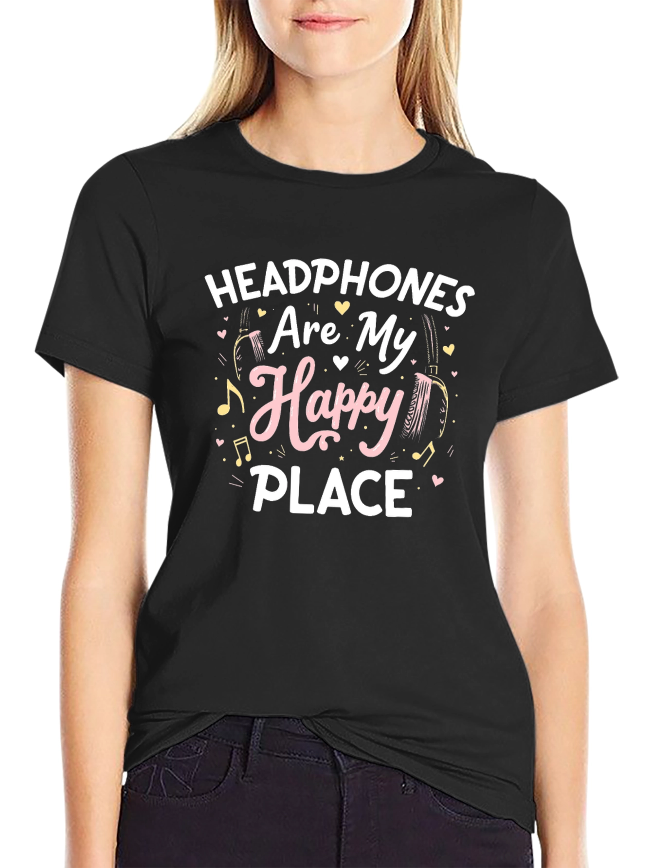Headphones Are My Happy Place T-Shirt