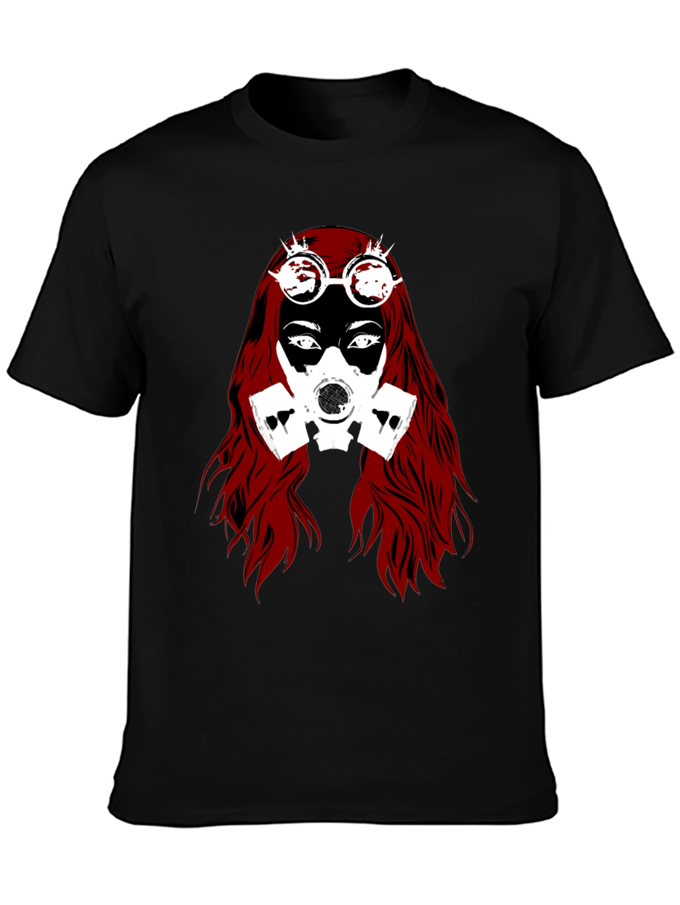 Steampunk Gas Mask Woman Graphic Tee