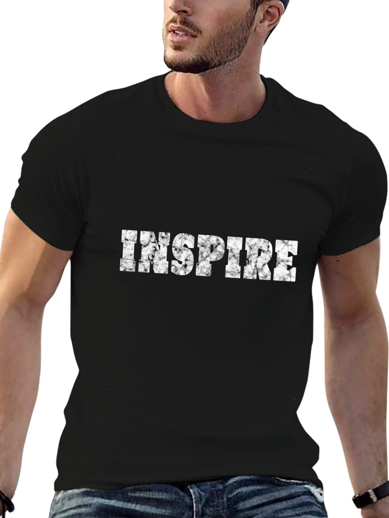 Inspire Graphic Tee - Black Cotton T-Shirt