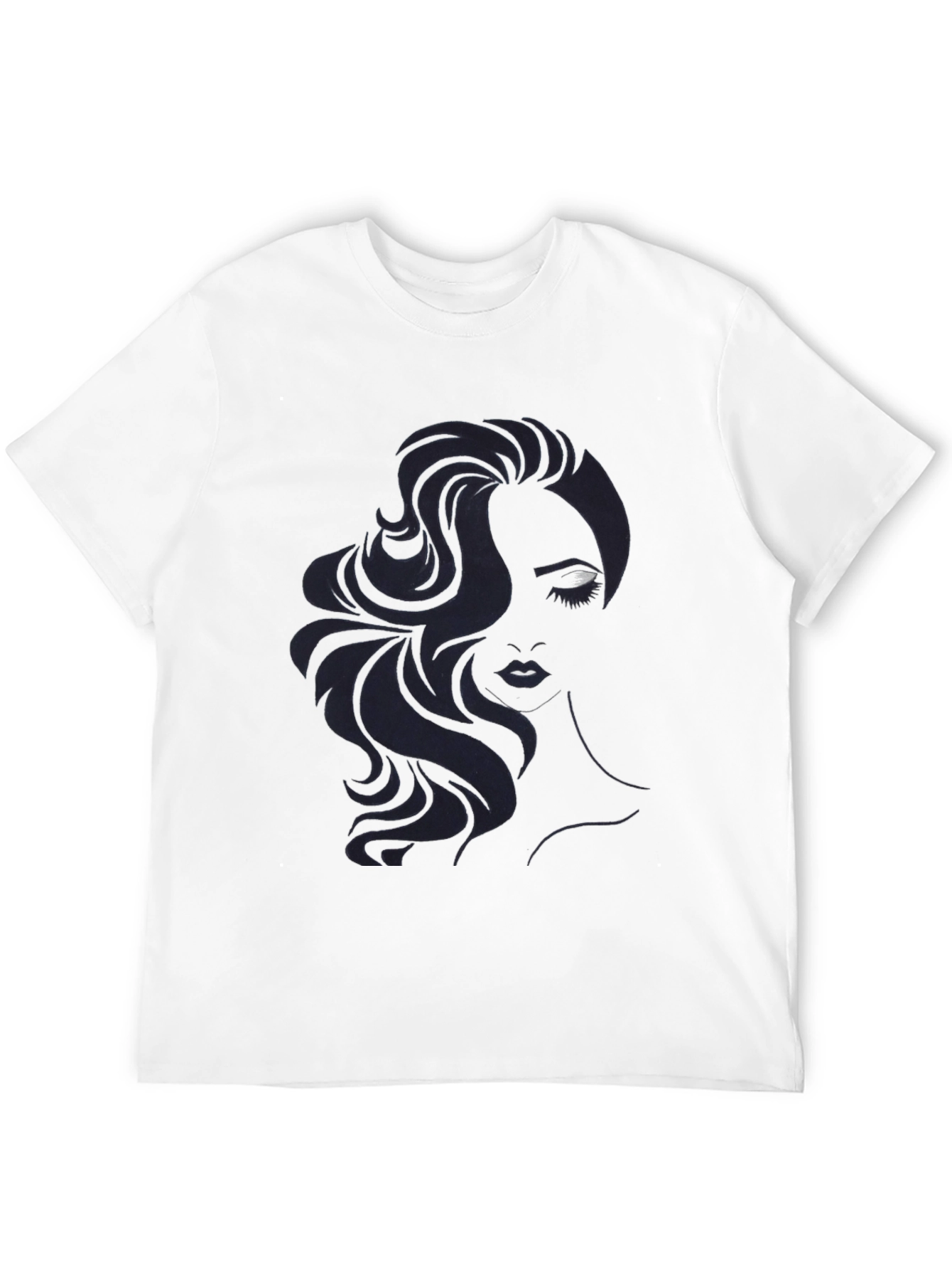 Womans Portrait Graphic Black T-Shirt